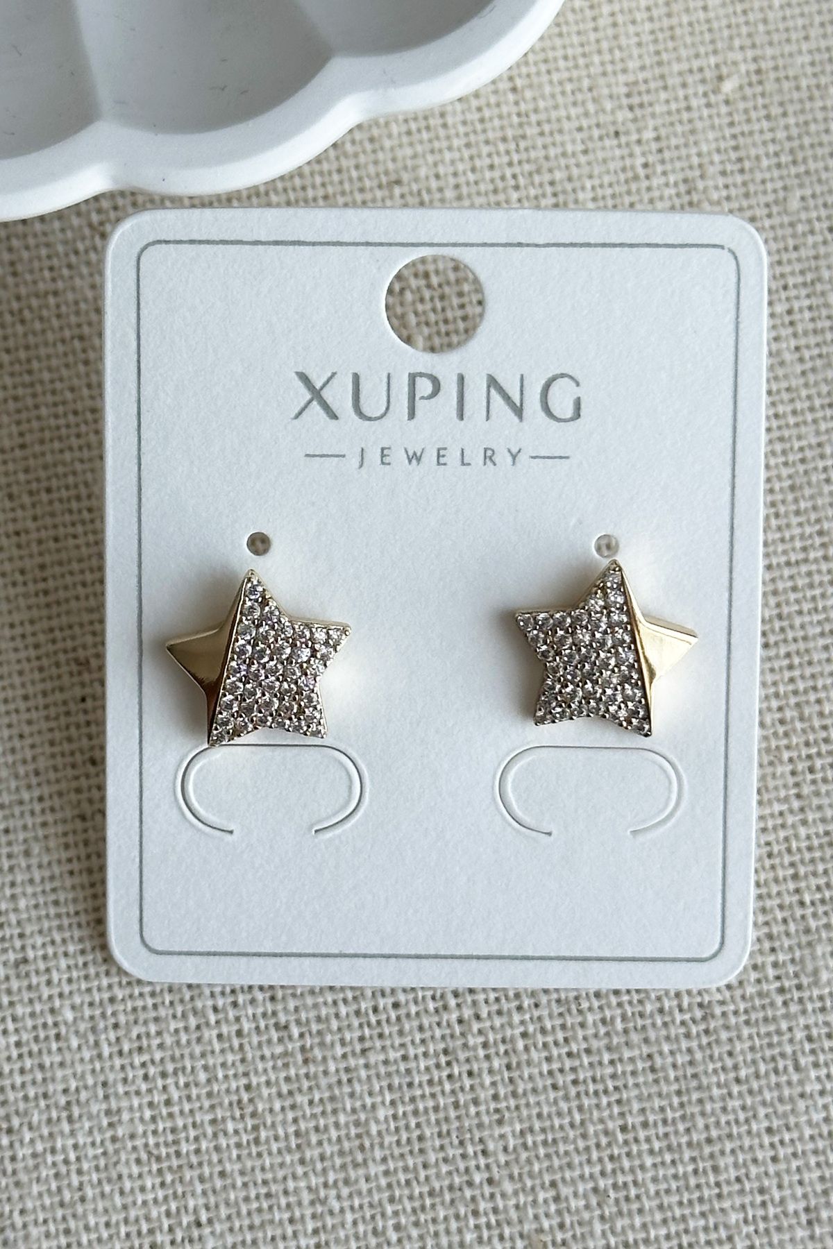 Modacaprea Xuping 14K Taşlı Yıldız Vidalı Kadın Küpe – Kararmaz | Kadın Takı Xuping Küpe