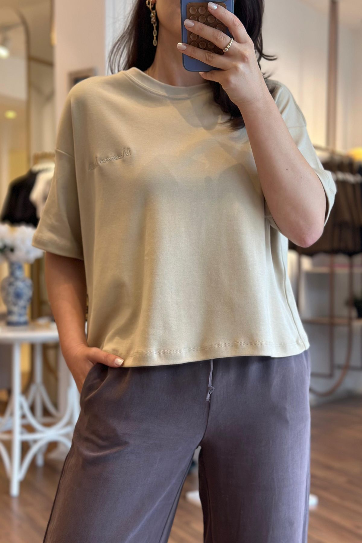 Unique Boutique Açık Kahve %100 Pamuklu Basic