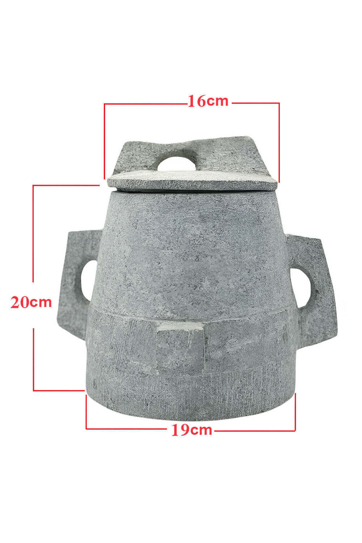 قدر حجر يمني مع غطاء