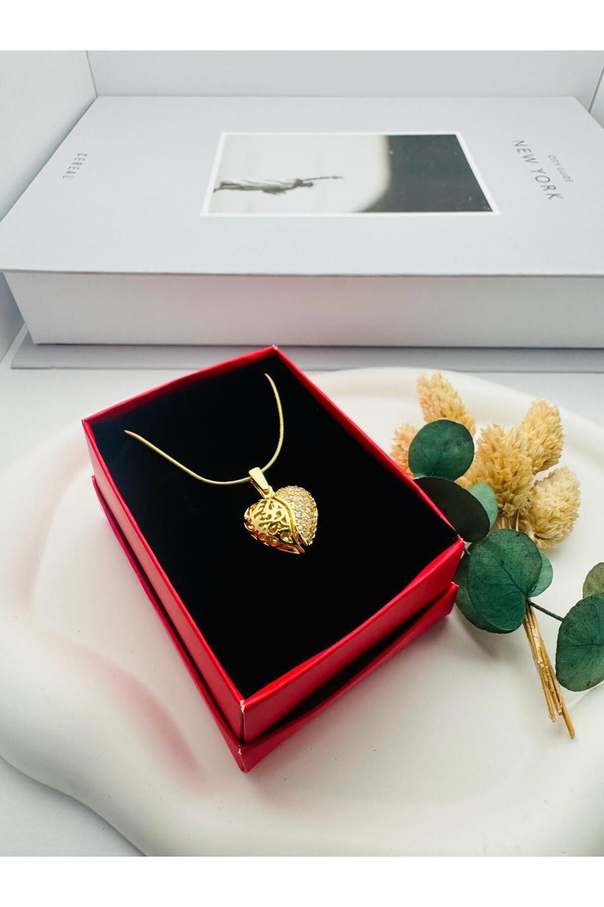 ENEFENDİ Kalpli Çelik Kolye (Gold) 0106347