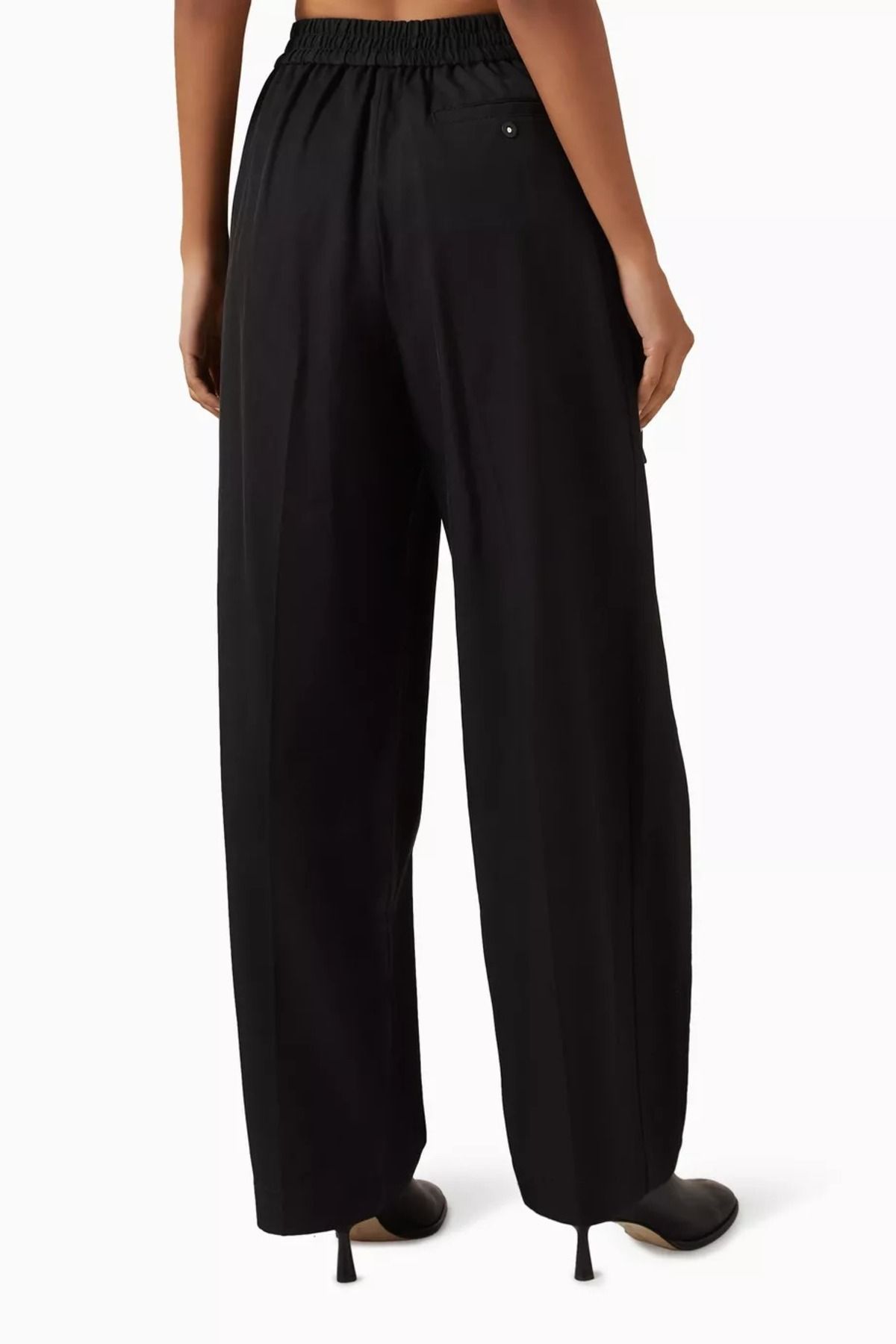 3.1 Phillip Lim Siyah Çift Fermuarlı Geniş Paça Pantolon Modern ve Yapısal Tasarım