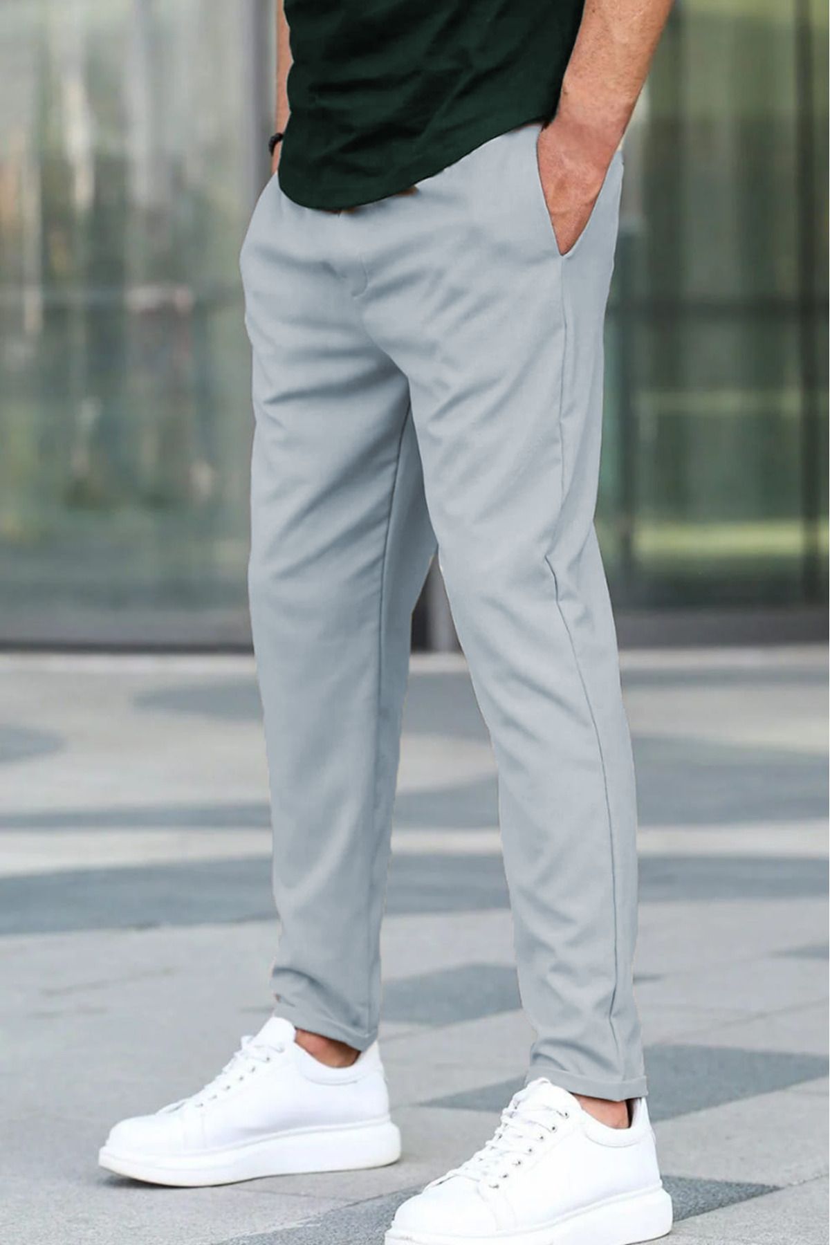irkkids Erkek Kaliteli Kumaş Bel Lastikli Kemerli Jogger Pantolon