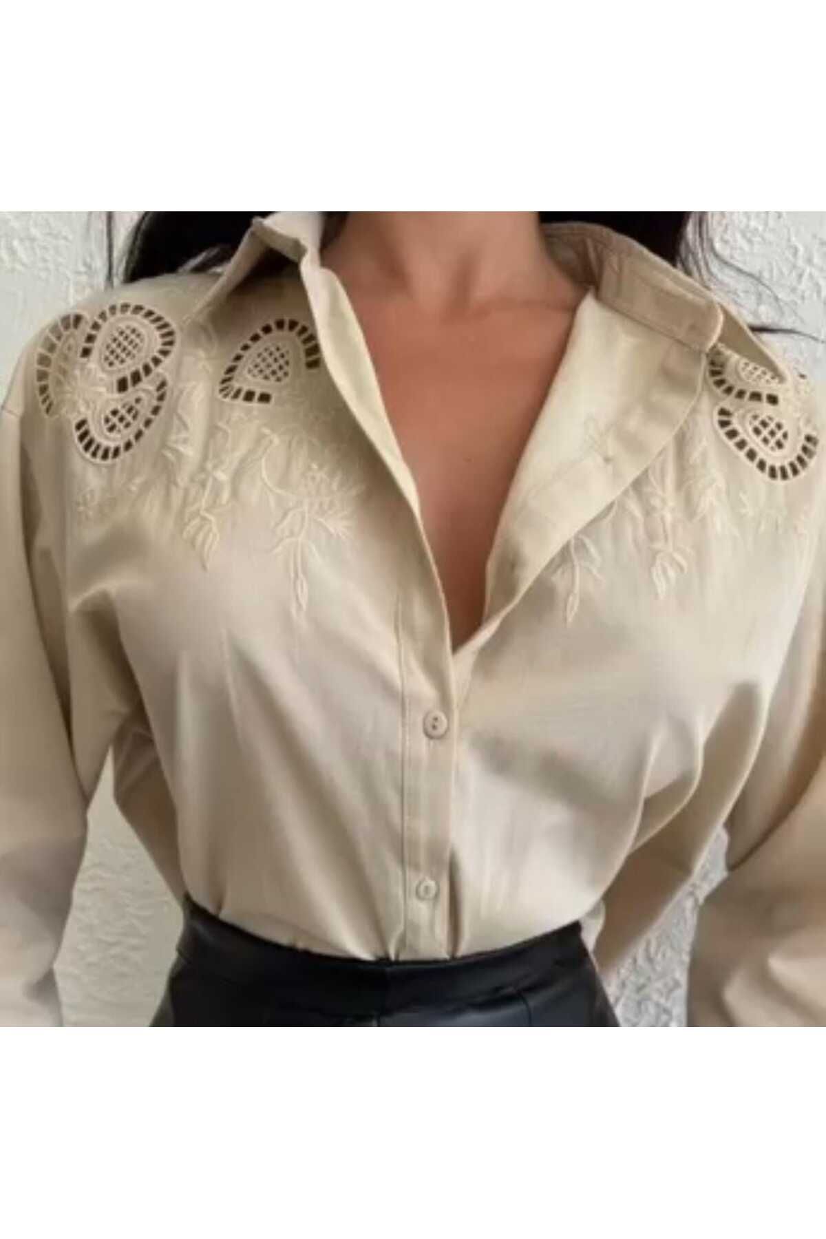 stilbebedunyasi Kadın Lazer Kesım Gömlek