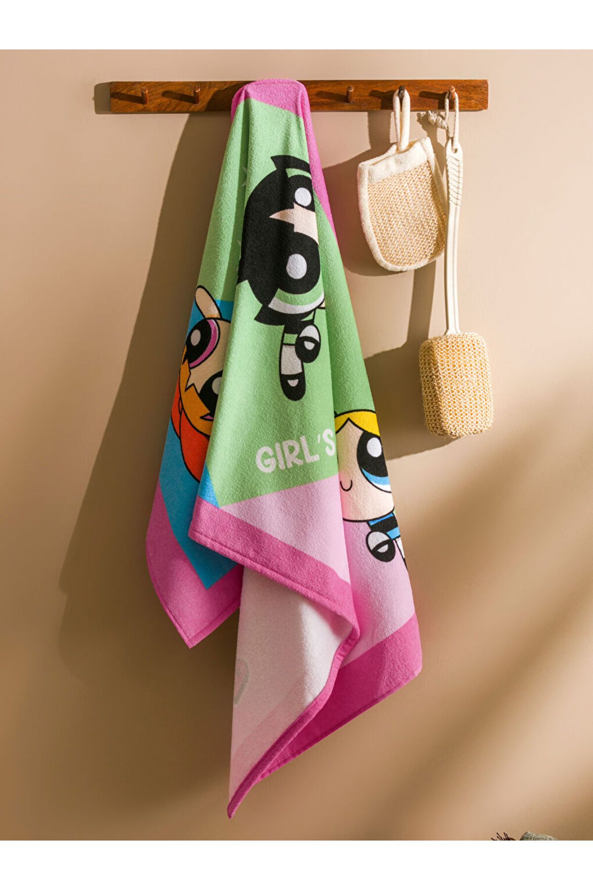 LC Waikiki Karişik Powerpuff Girls Baskılı Kadın Banyo Havlusu 70x150 cm