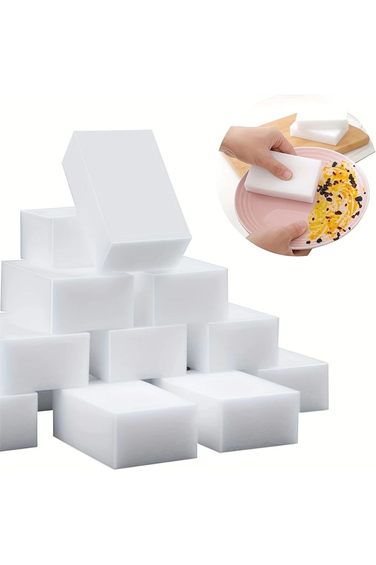 Askımo 2 Adet Sihirli Sünger Beyaz, Çizik Giderici Sünger, Magic Sponge Temizlik Süngeri