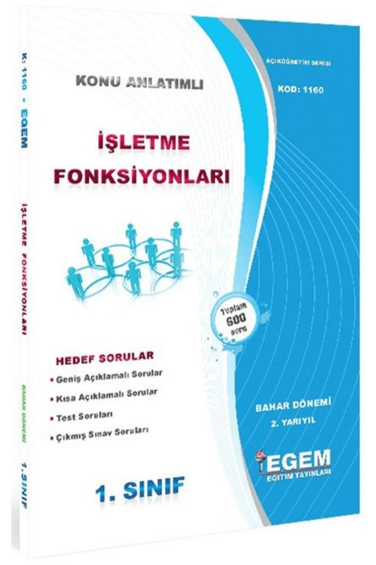 Egem Eğitim Yayınları 1. Sınıf 2. Yarıyıl Konu Anlatımlı İşletme Fonksiyonları - Kod 1160