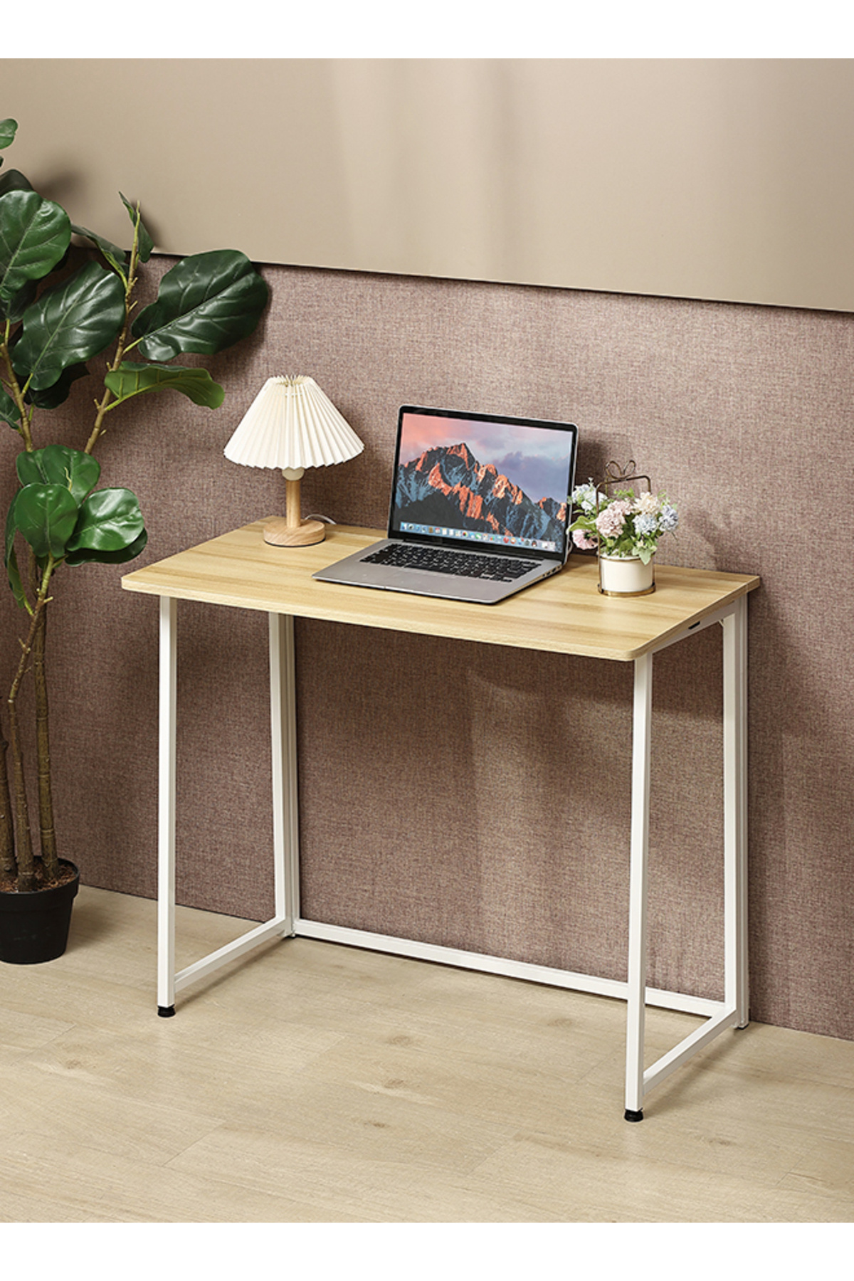 Lawazim-Folding Table 90x45x73cm No-Assembly Desk with Iron Frame Computer Table Office Table 6
