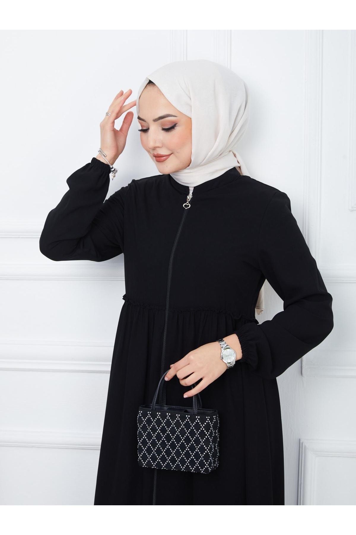 ULUEL STORE MEDİNE İPEĞİ BÜZGÜLÜ FERACE