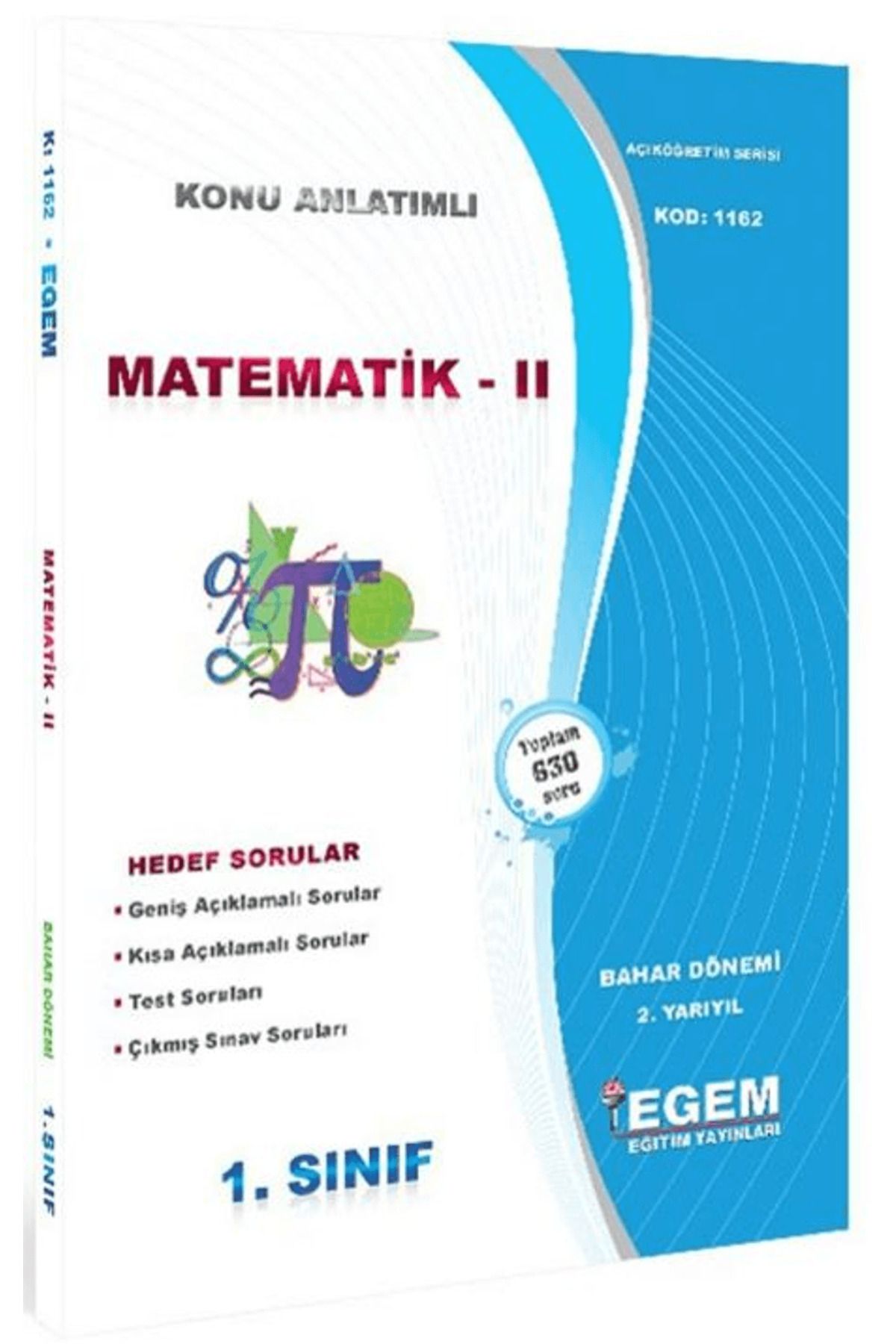 Egem Eğitim Yayınları 1. Sınıf 2. Yarıyıl Konu Anlatımlı Matematik 2 - Kod 1162