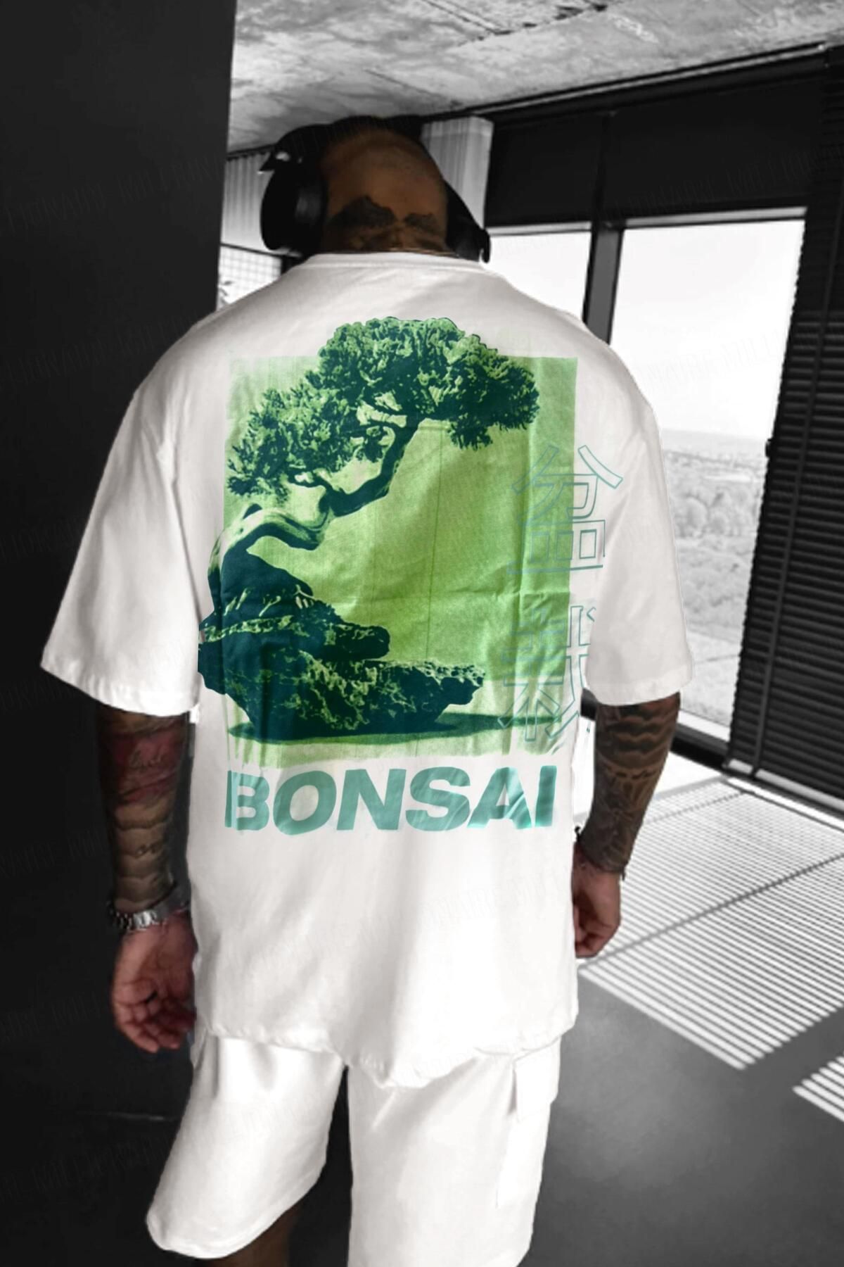 Teenage Millionaire Erkek Ekru Beyaz Bonsai Oversize Fit Bol Geniş Kalıp Salaş Kesim T-shirt