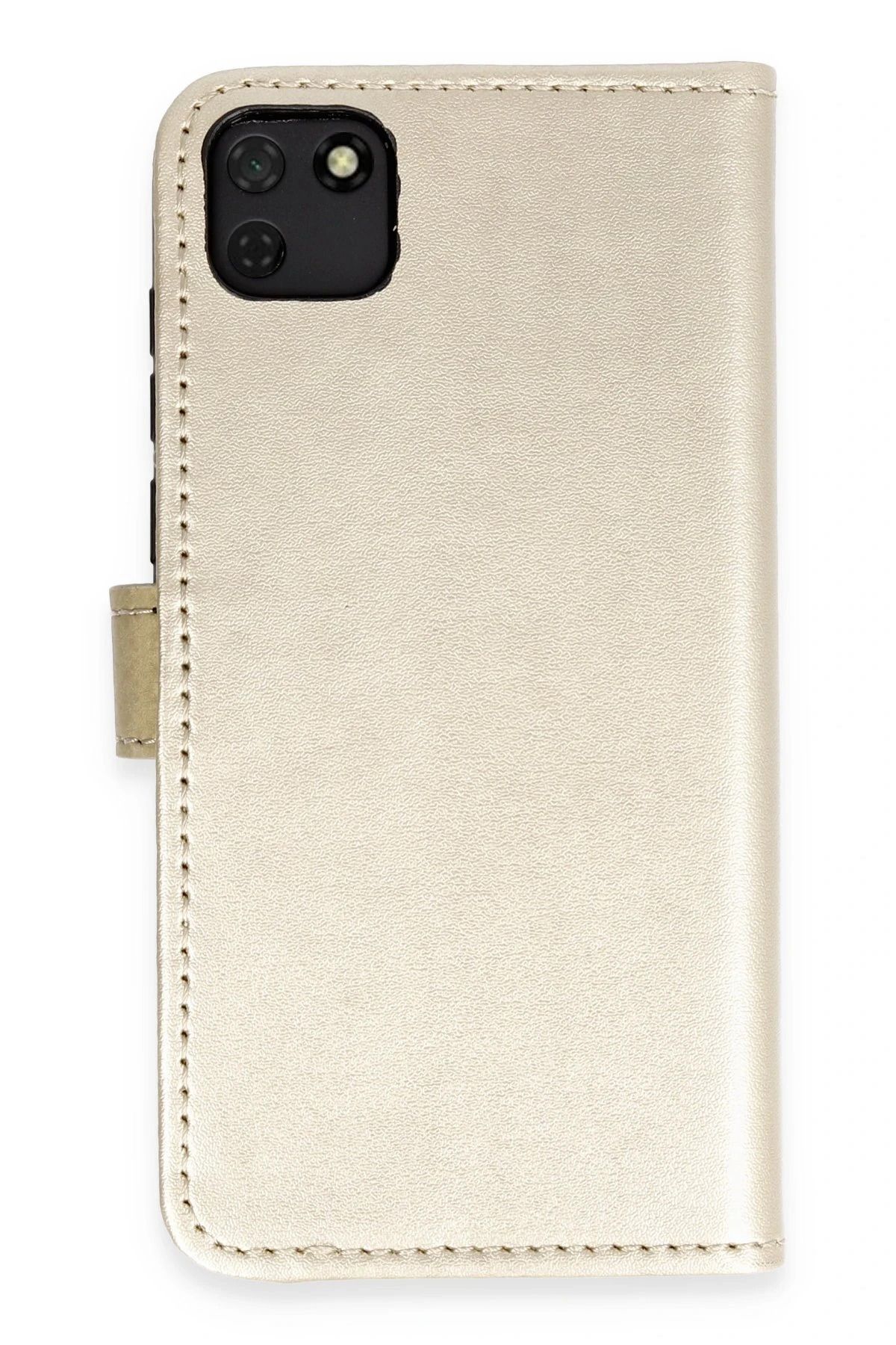 NewFace Huawei Y5P Kılıf Trend S Plus Kapaklı Kılıf - Gold DRSTR