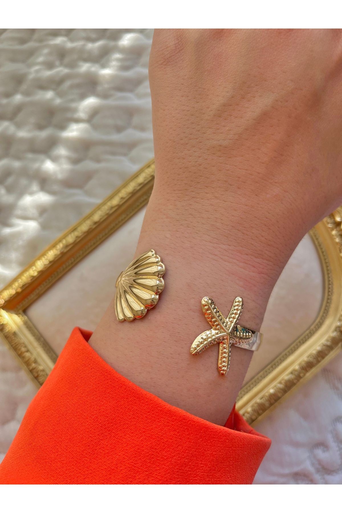 sirius jewelry Deniz Kabuğu Ayarlanabilir Kelepçe Bileklik