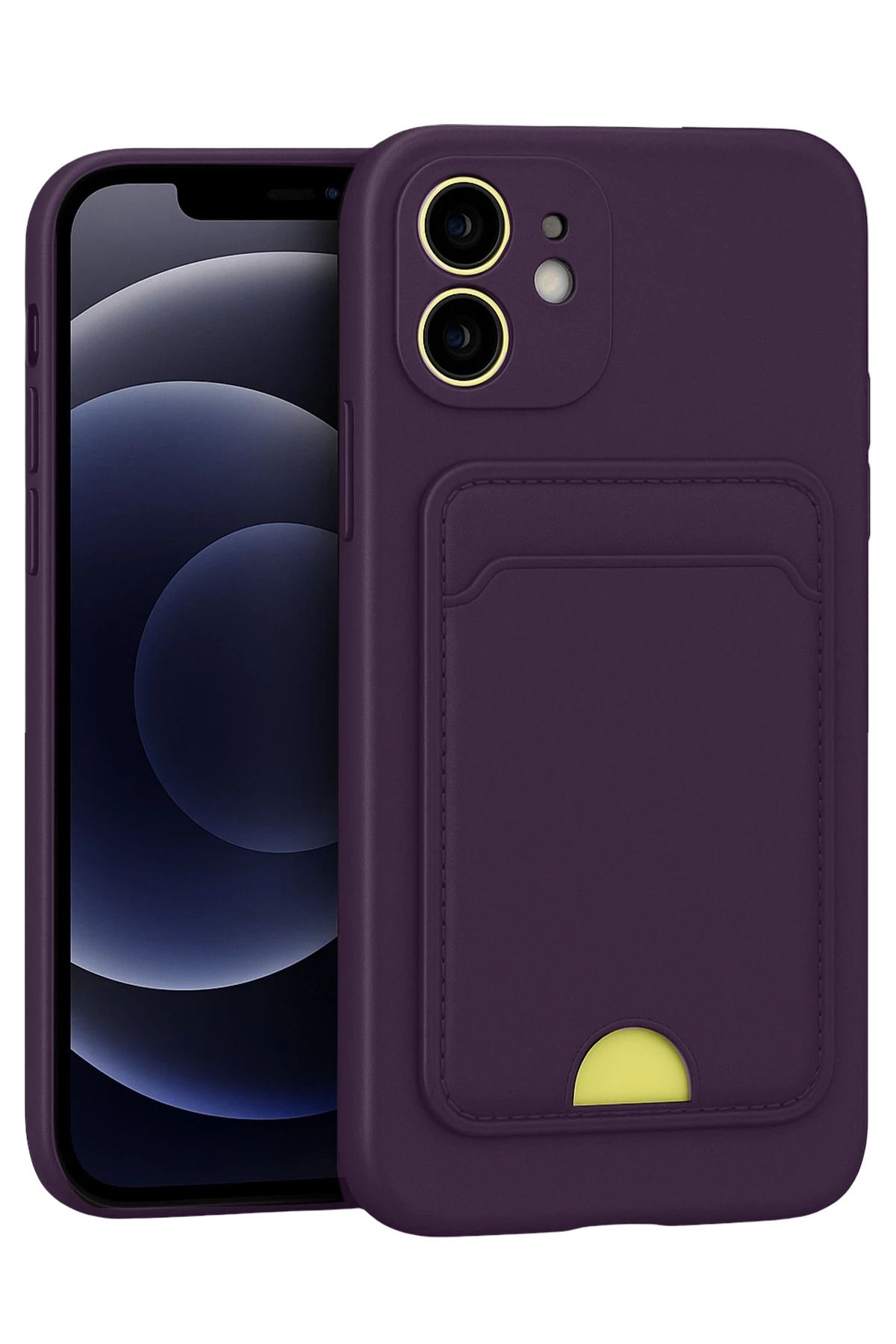 NewFace iPhone 11 Kılıf Kelvin Kartvizitli Silikon - Derin Mor FERRG