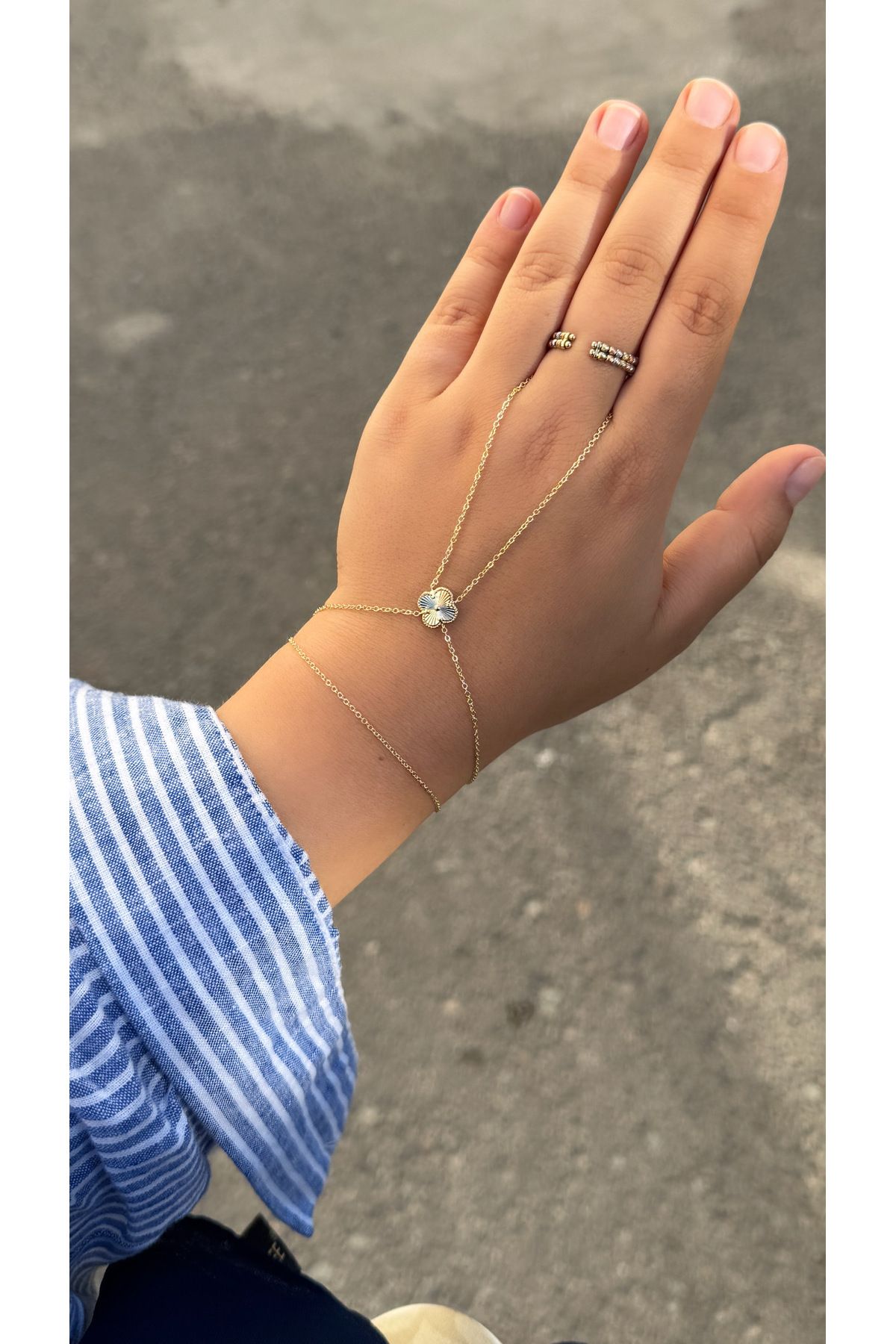 ZEYCE Gold Yonca Van Cleef Kararmaz Şahmeran Yüzüklüde Kullanılabilir