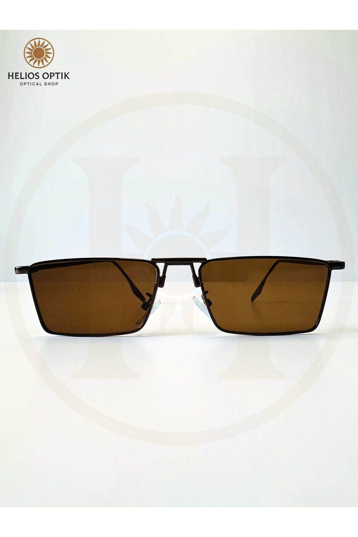 Helios Optik "Sharpline" İnce Metal Çerçeveli Köşeli Unisex Güneş Gözlüğü