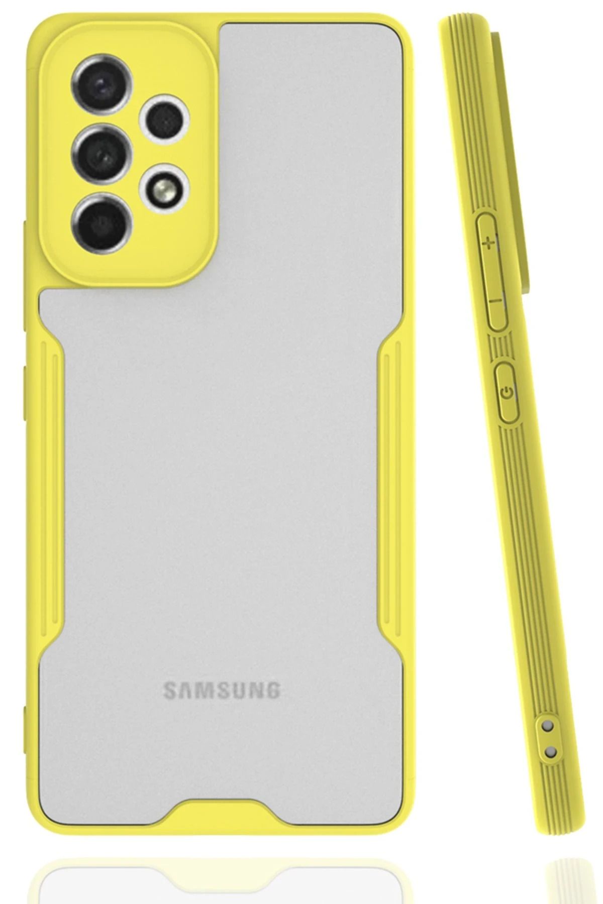 NewFace Samsung Galaxy A33 5G Kılıf Platin Silikon - Sarı DRSTR