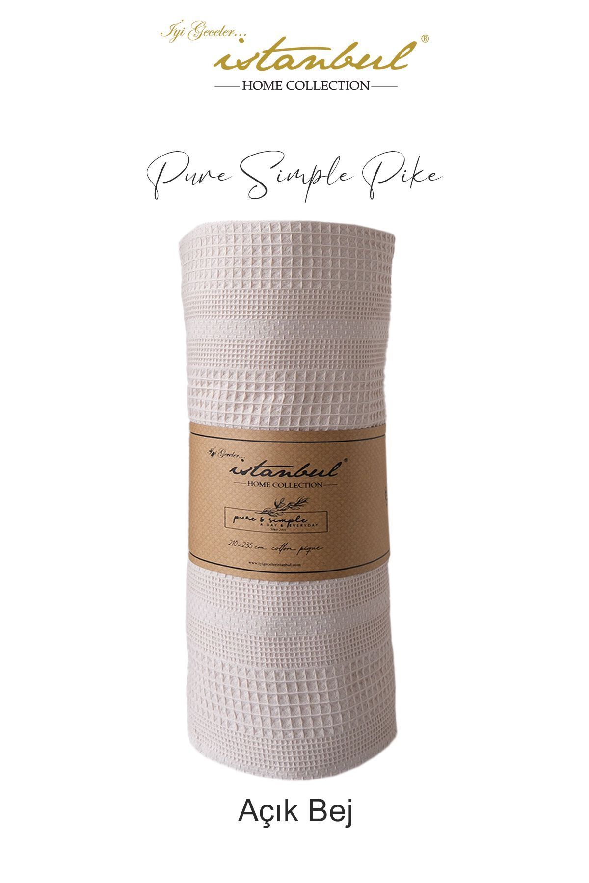 İyi Geceler İstanbul %100 Pamuklu Pure Simple Tek Kişilik Pike