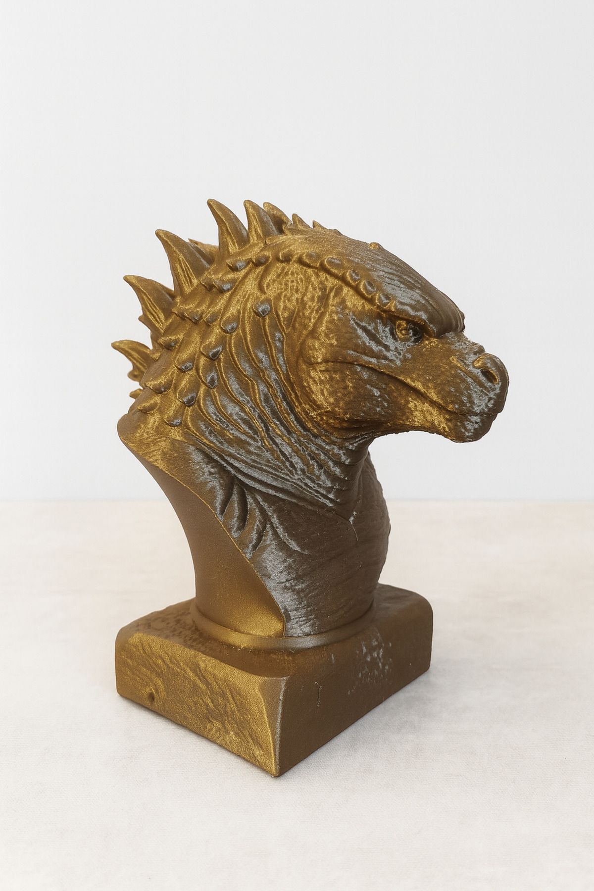 expreshediye Godzilla Aksiyon Figürü, Godzilla Dinozor Büst, Büyük Boy Bronz Renk Godzilla Dinazor Ejderha Büst