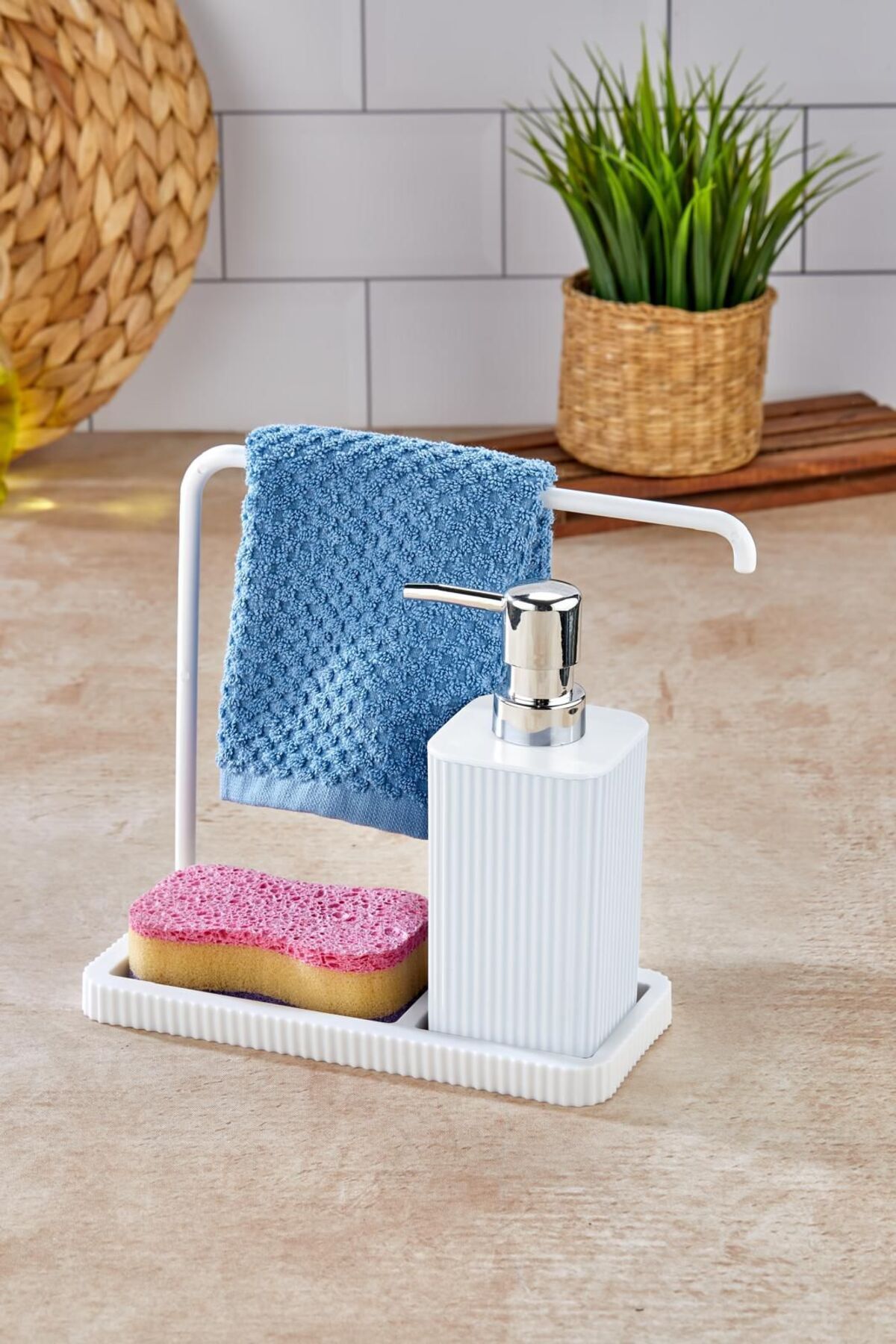 Roslyn Home Sabunluk, Bez Askılı Sabunluk, Deterjanlık, Sabunluk Süngerlik Bulaşık Seti, Sabunluk Takımı, Banyo