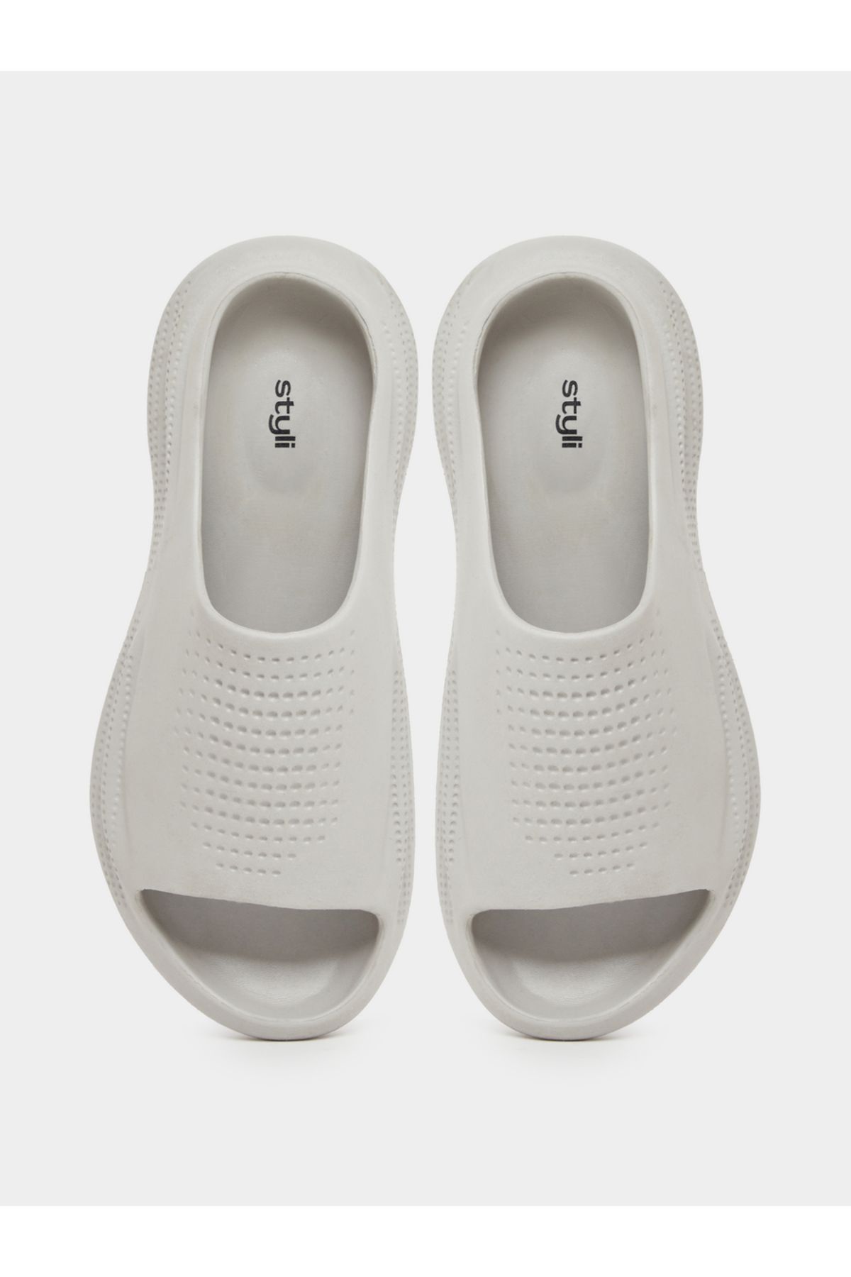 Styli-Perforated Open Toe Slip-On Slides 5