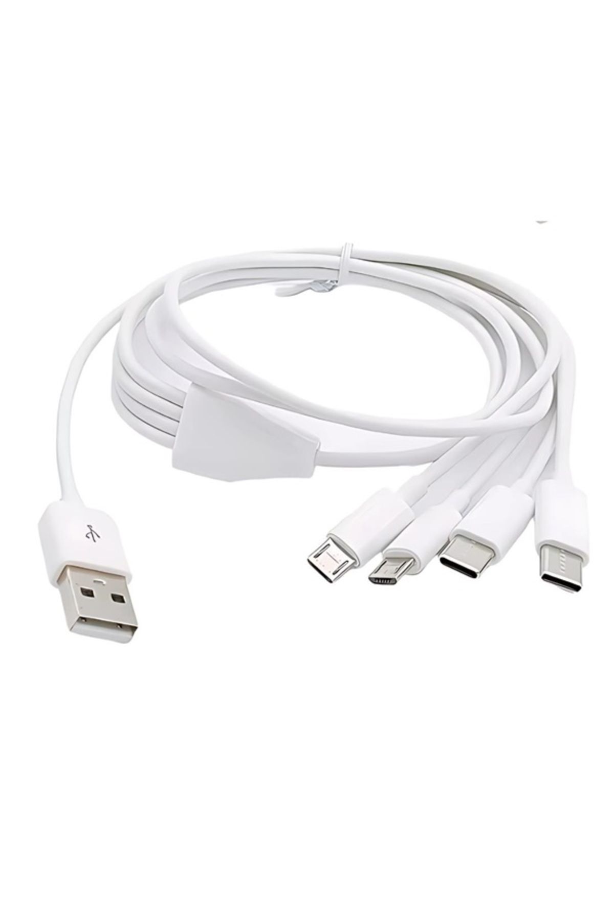 Zilevo 4 in 1 Şarj Kablosu 2x Type-C 2x Micro USB Çoklayıcı 1 Metre
