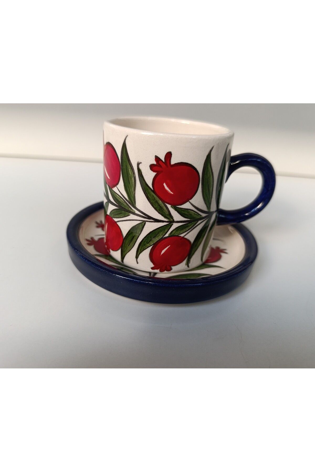 shop El yapımı nar desenli seramik espresso kahve kupası fincanı