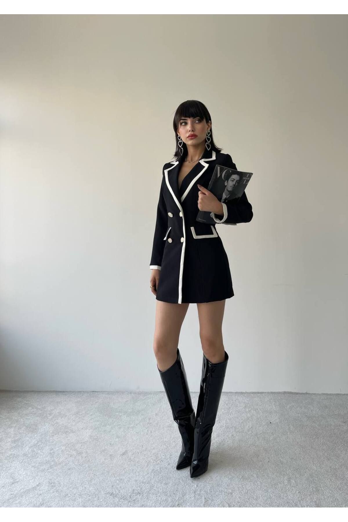ETİKAFASHION Mons Ceket Mini Elbise