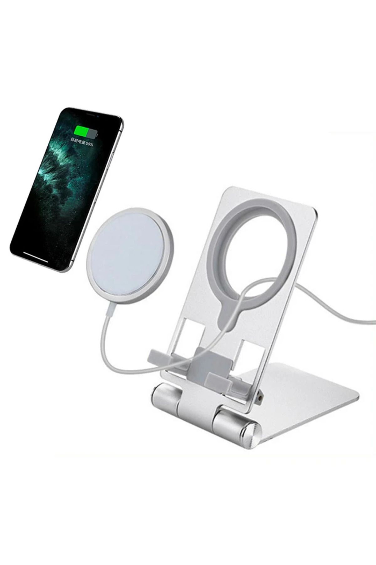 Mobil Dünyası ALLY Z19 Çok Fonksiyonlu Magsafe Uyumlu Masaüstü Telefon Standı-(5775) - DGL5826-7815