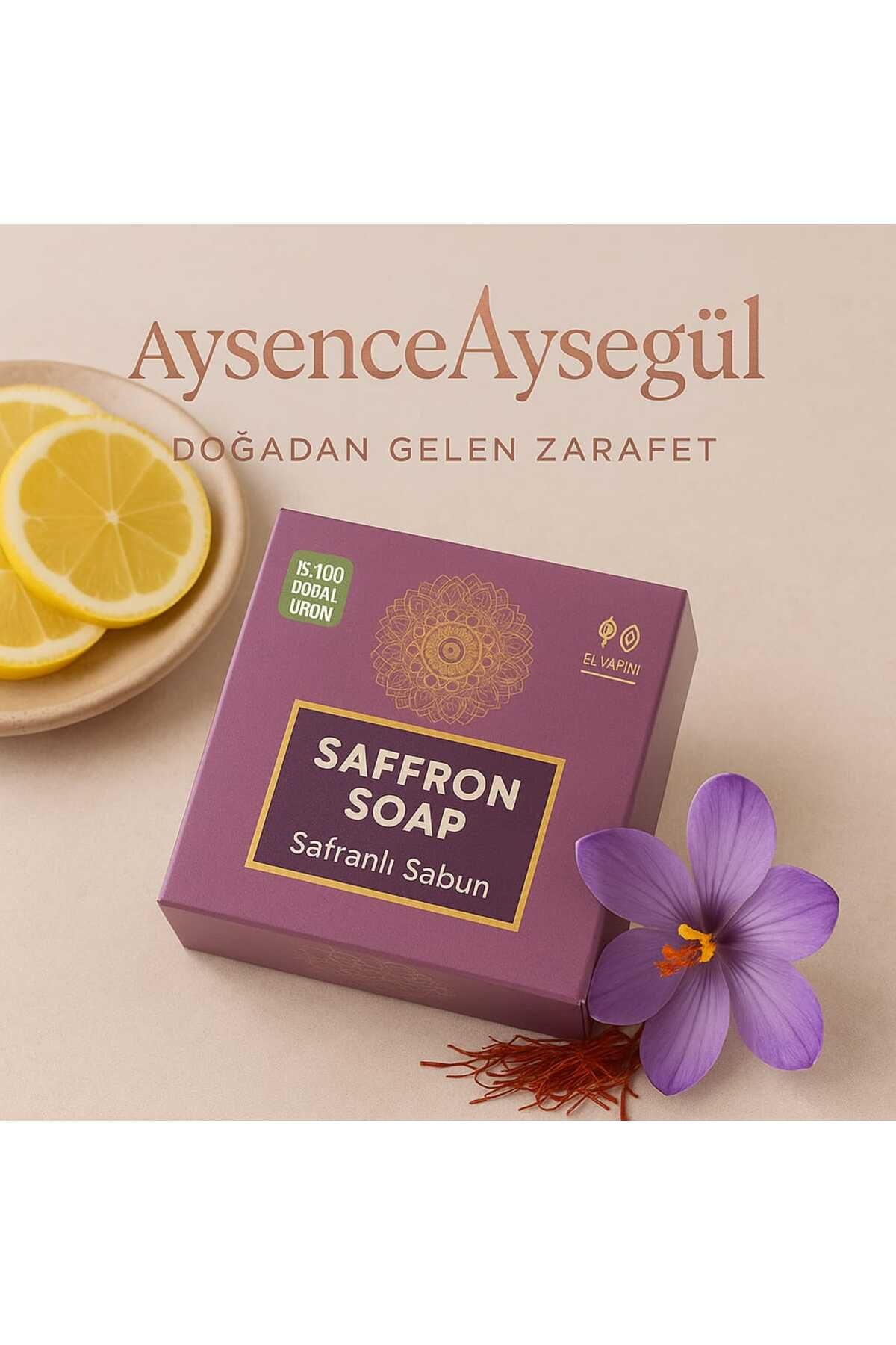 AYSENCE7 Safran Sabunu – %100 Doğal, El Yapımı, Cilt Lekelerine Karşı Bitkisel Destek, Vegan