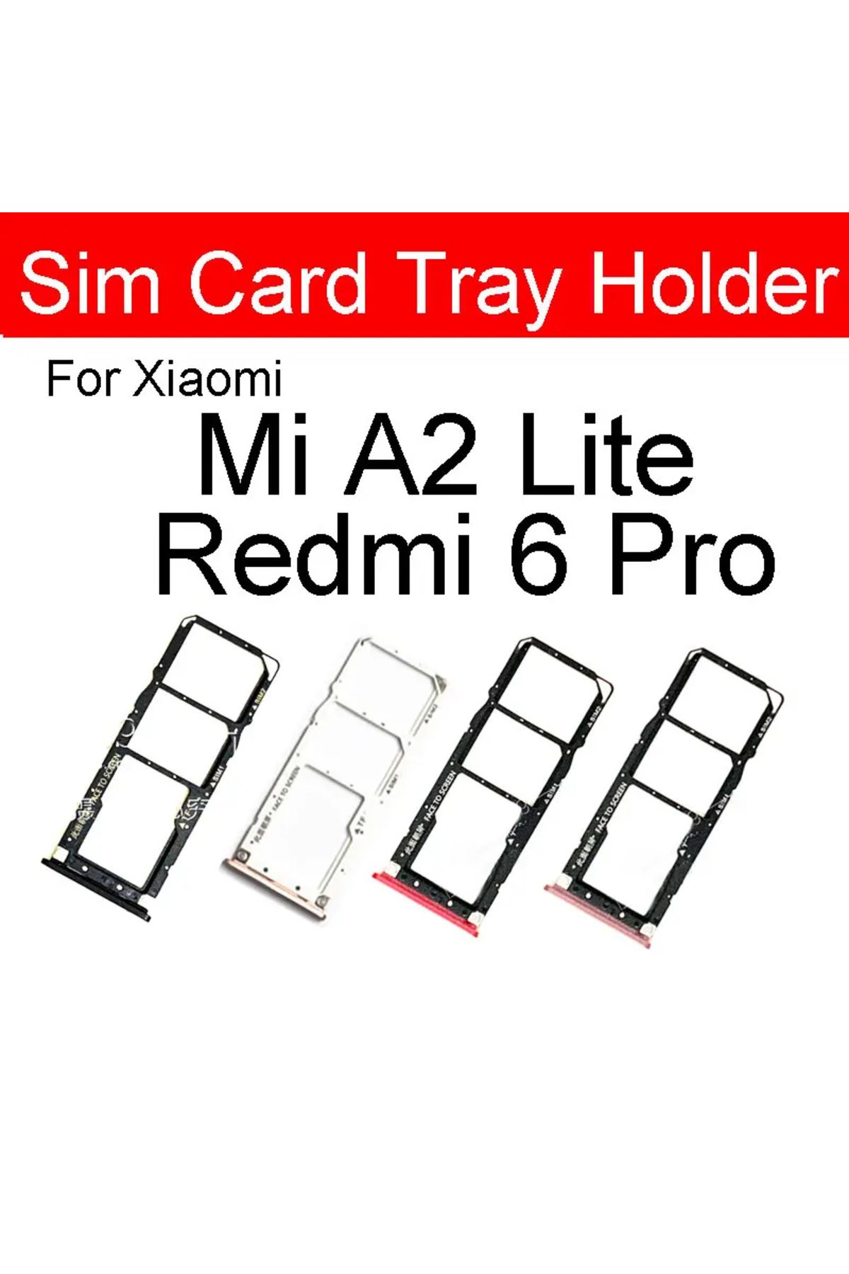 TTK ART Xiaomi Redmi 6 Pro A2 Lite Sim Hafıza Kart Kapağı Tutucu-(5775) - Ttkteknoloji8101-5558