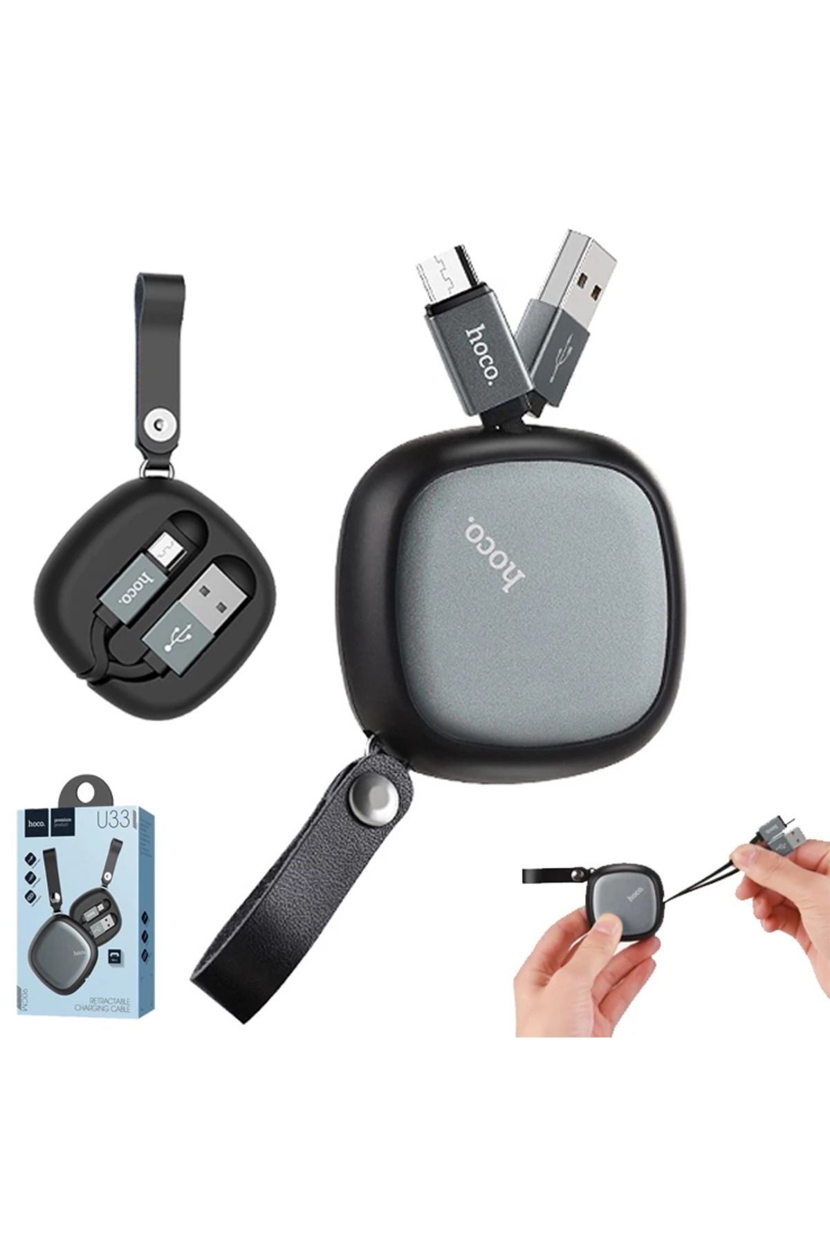 mudikonsept Hoco U33 Taşıma Çantalı Mikro Usb Kablo-(5775) - MDE8235-1494