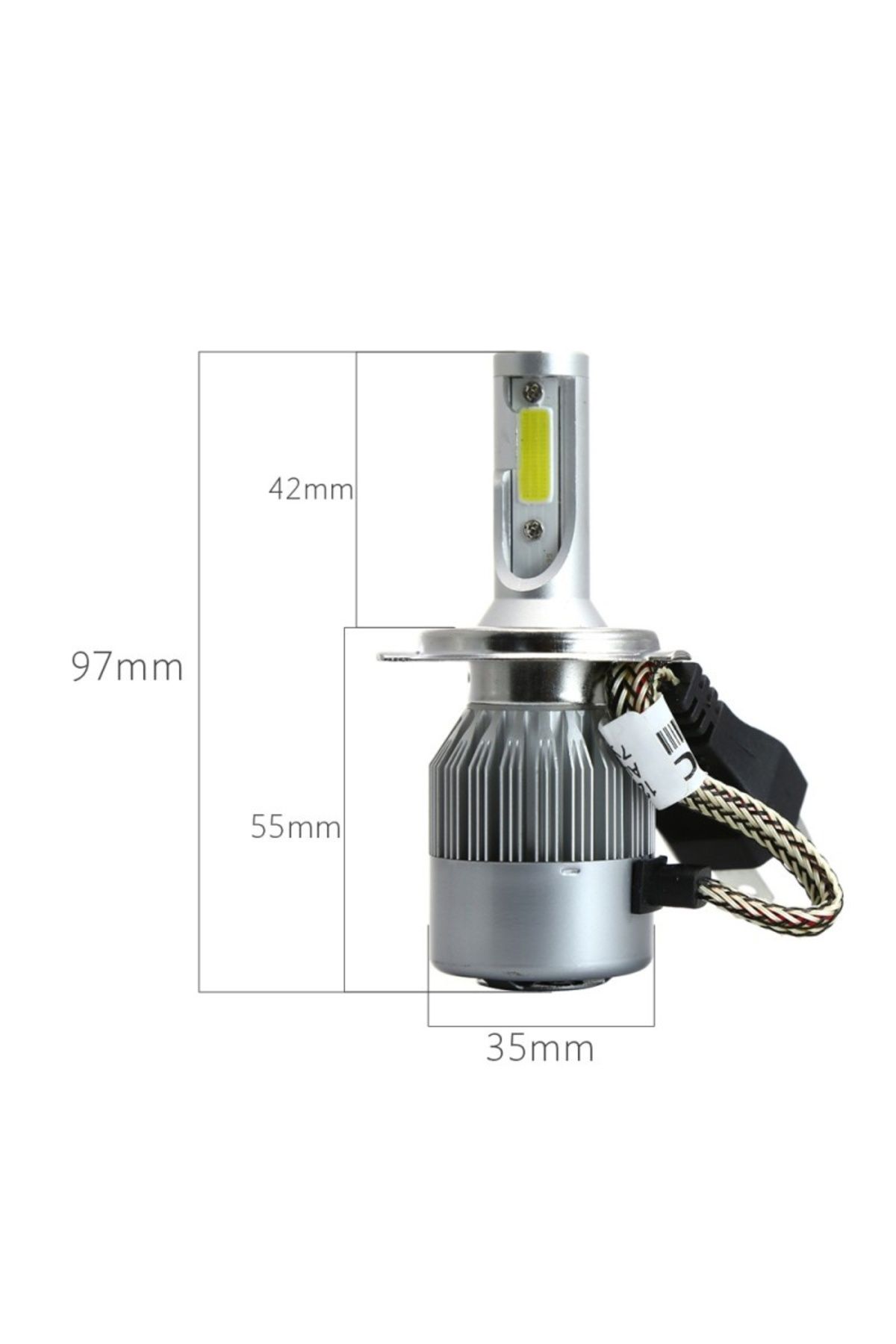 TECHSTAR-Set of 2 Auto Techstar® C6 LEDs, H4, 36w, 3800 Lumens, 6500K, AUTO, 12-24 Volts, COB 9
