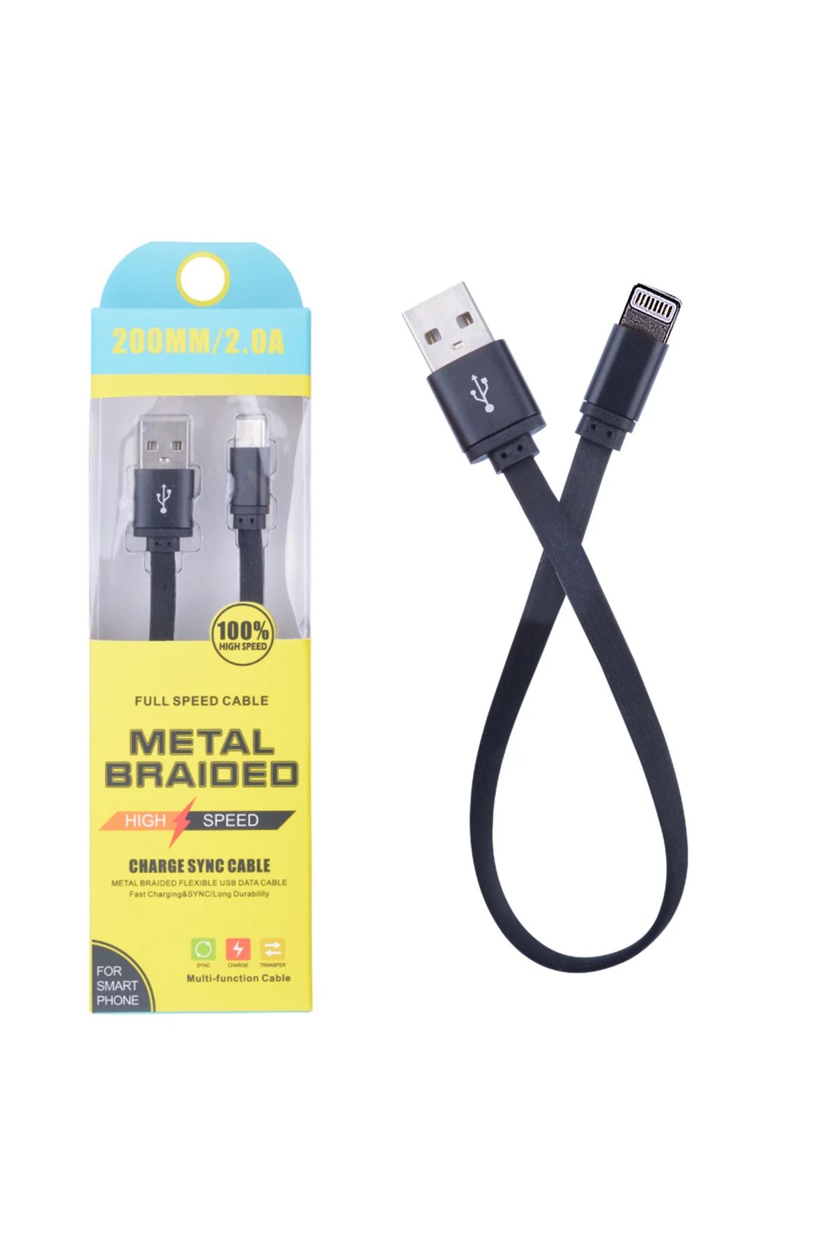 demila İPhone 13-12-11 8-7 20cm Kısa Şarj Usb Kablo-(5775) - MLA2950-2160