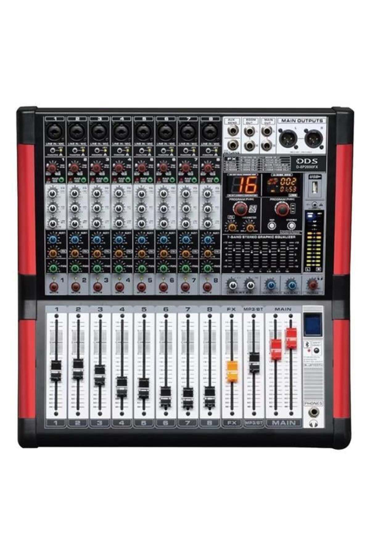 Roses Store Dds D-8P2000 Fx Usb-Sd-Bluetooth Destekli 2X1000 Watt 8 Kanal Power Mixer