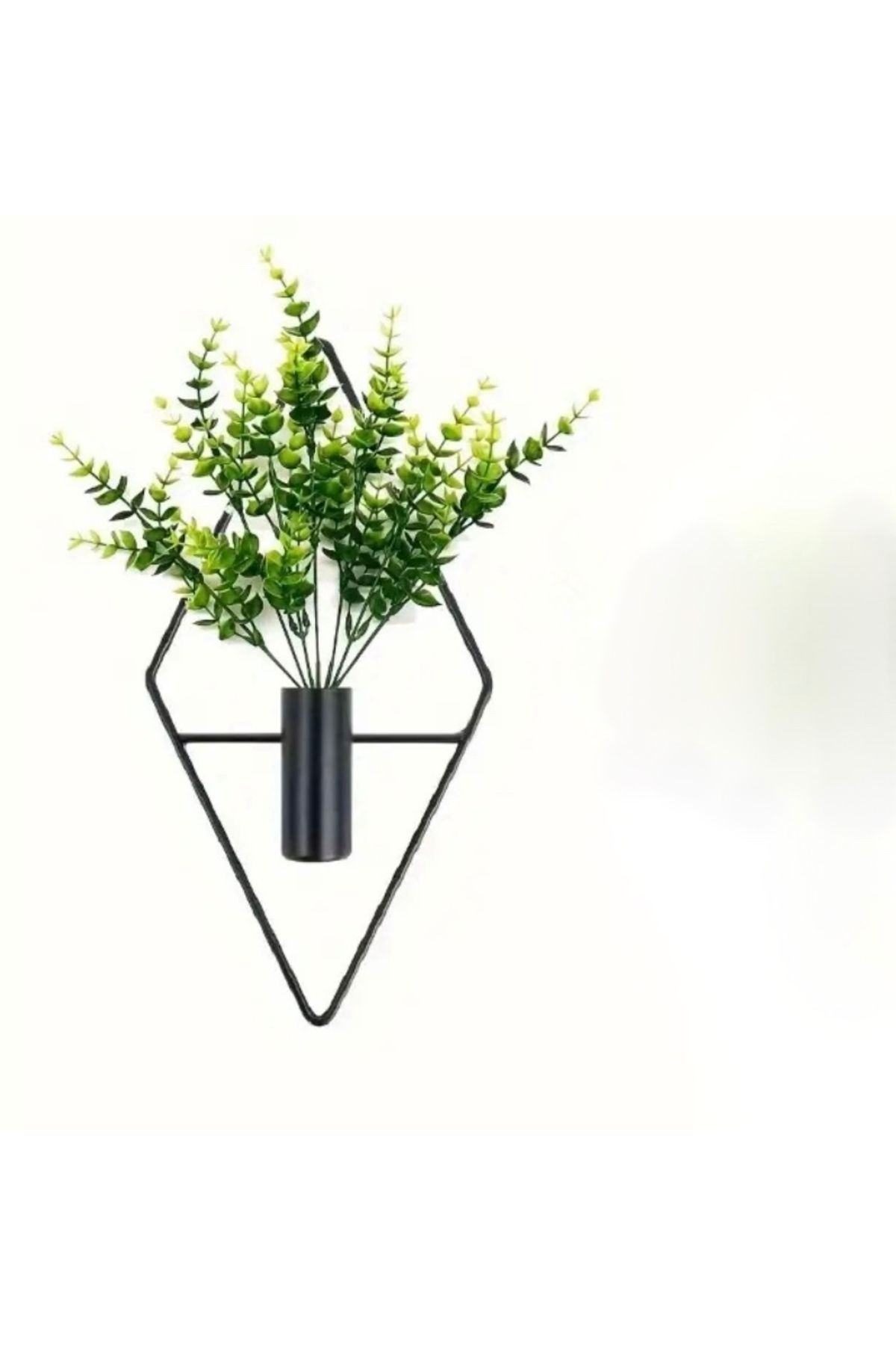 AEÇTASARIM Siyah Geometrik Desenli Mini Metal Duvar Vazosu