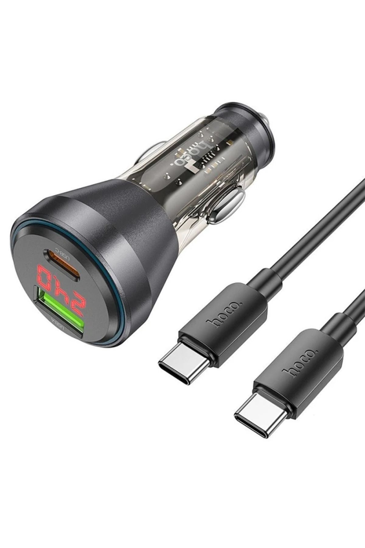 Notcraft HOCO NZ12B Unimpeded PD48W USB + Type-C Araç Çakmaklı Hızlı Şarj Aleti + Type- - NOTFRAFT2401