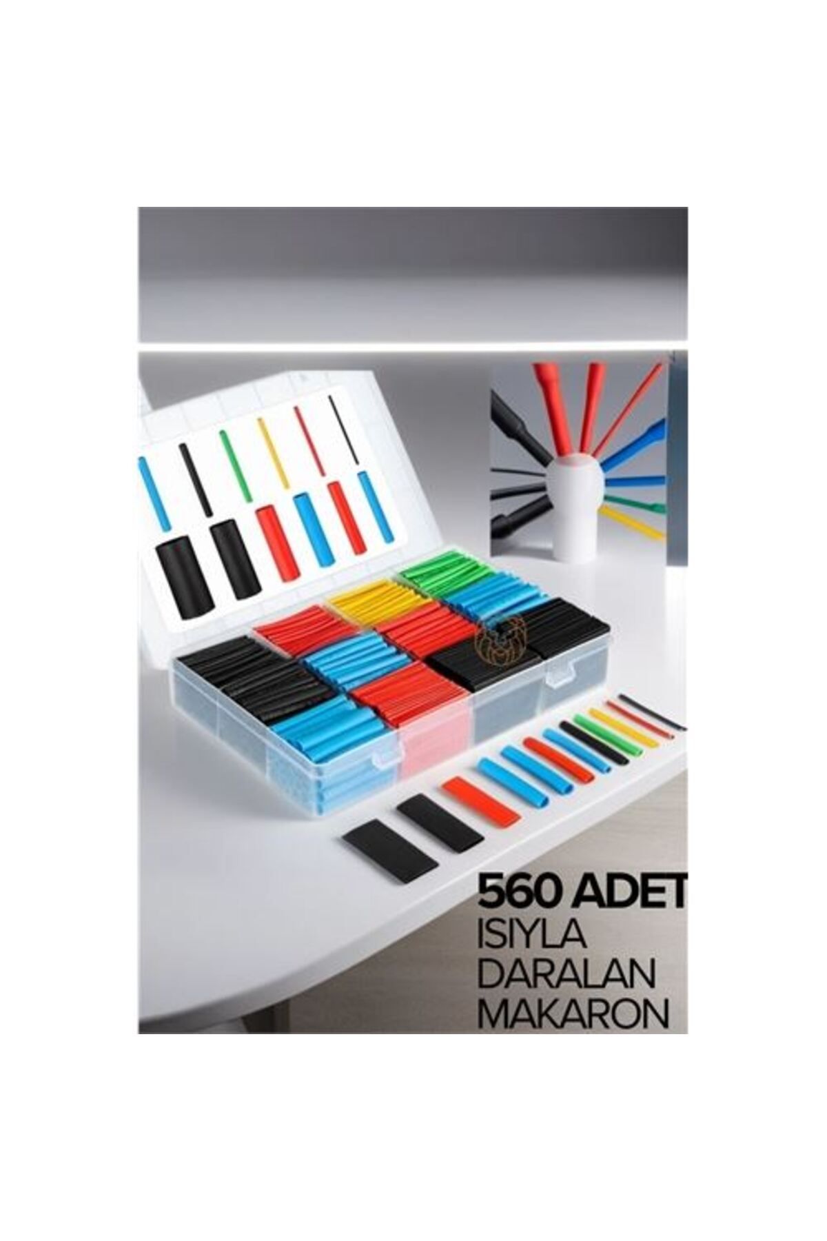 demila 560 Adet Isıyla Daralan Makaron Kablo Koruyucu Kılıf - MLA4581-2408