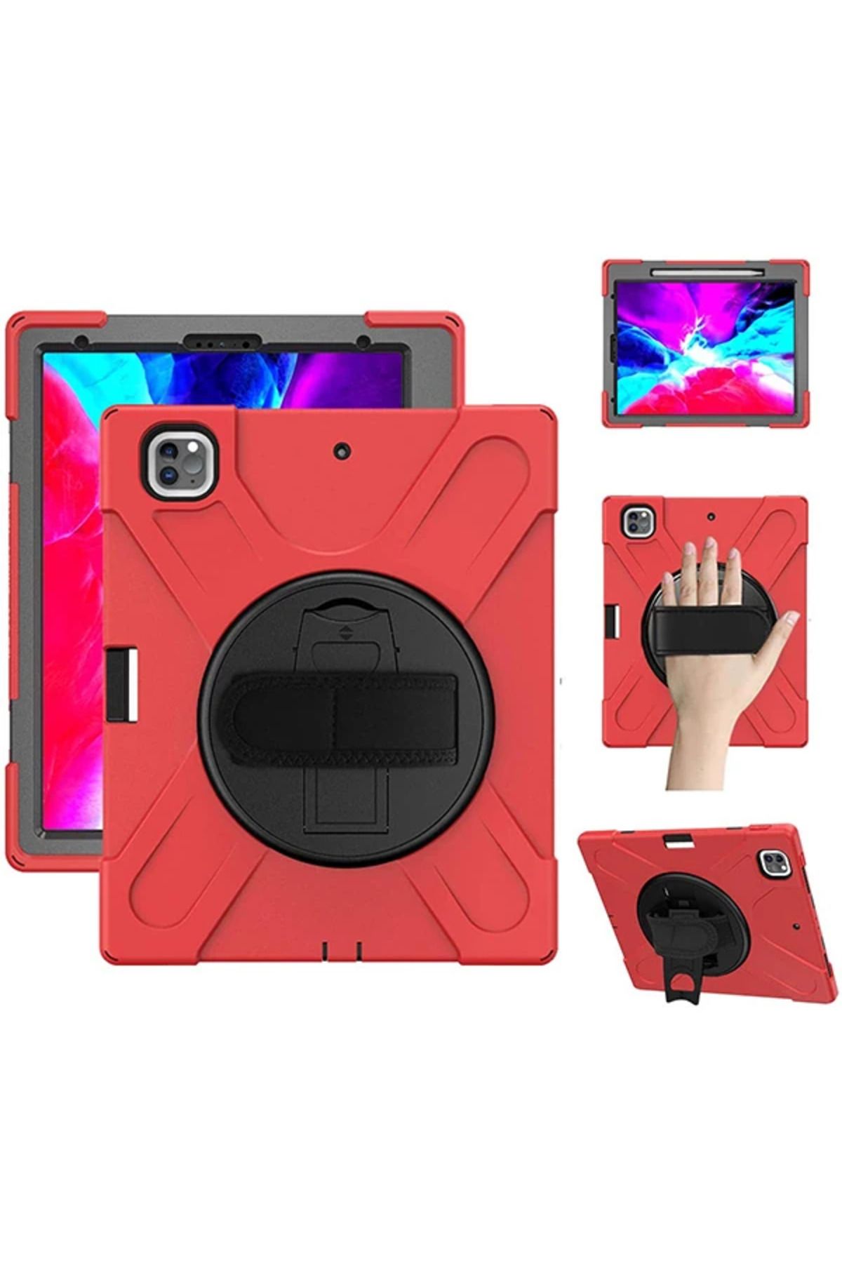 Lokal Marketing İPad Pro 12.9-inch (2021)-(2020) Kılıf Kalem Yerli 3 Katmanlı Standlı Zırh Kı - LKM8743-7085