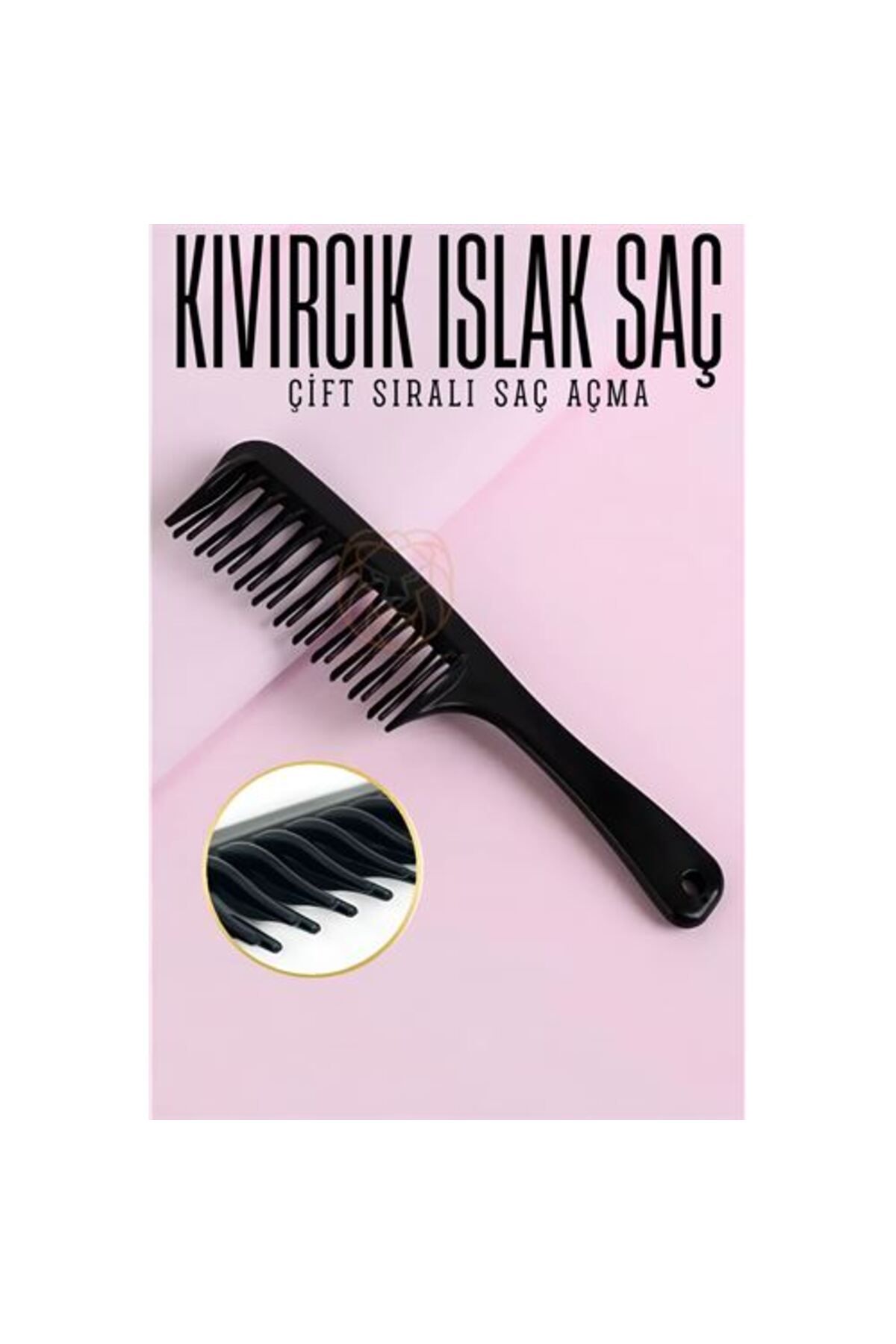 Lokal Marketing Çift Sıralı Saç Açma Tarağı Uzun Kıvırcık Islak Saç Tarağı - LKM1607-3360