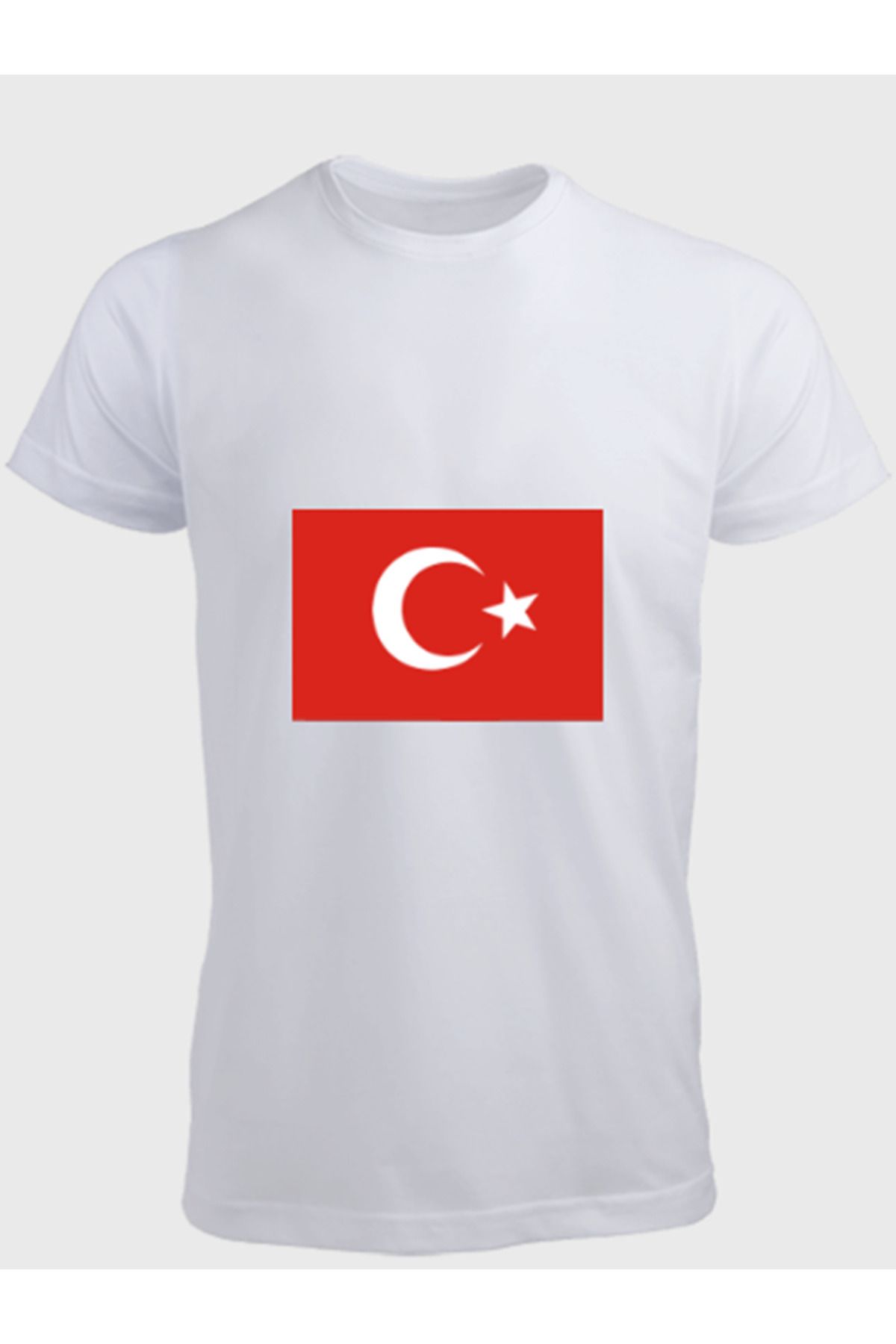Ayka Unisex Erkek/Kadın Kişiye Özel Bayrak Model Baskılı Oversize Pamuklu Bisiklet Yaka T-Shirt