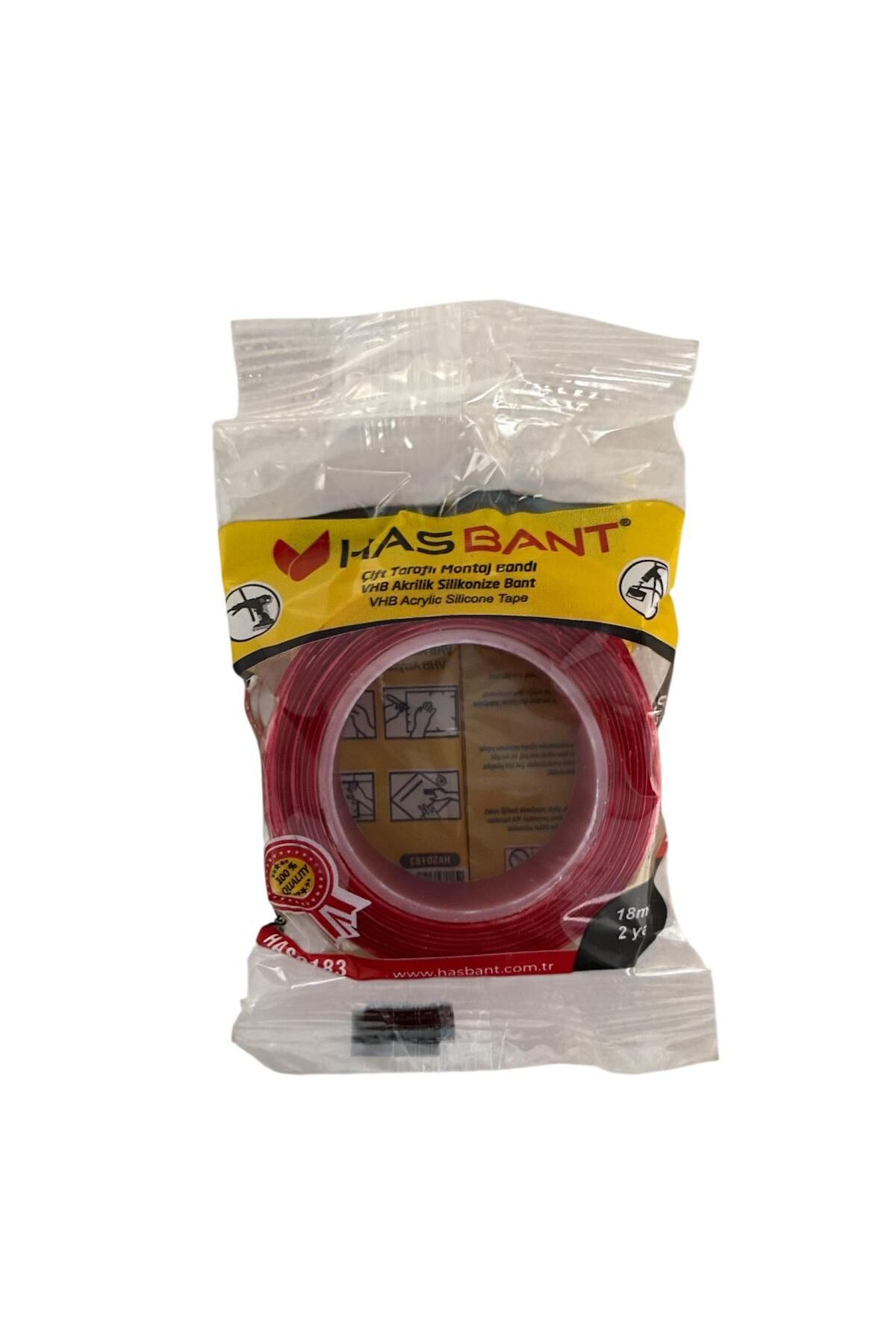 HASBANT ÇİFT TARAFLI SİLİKON ŞEFFAF BANT 2M İTHAL