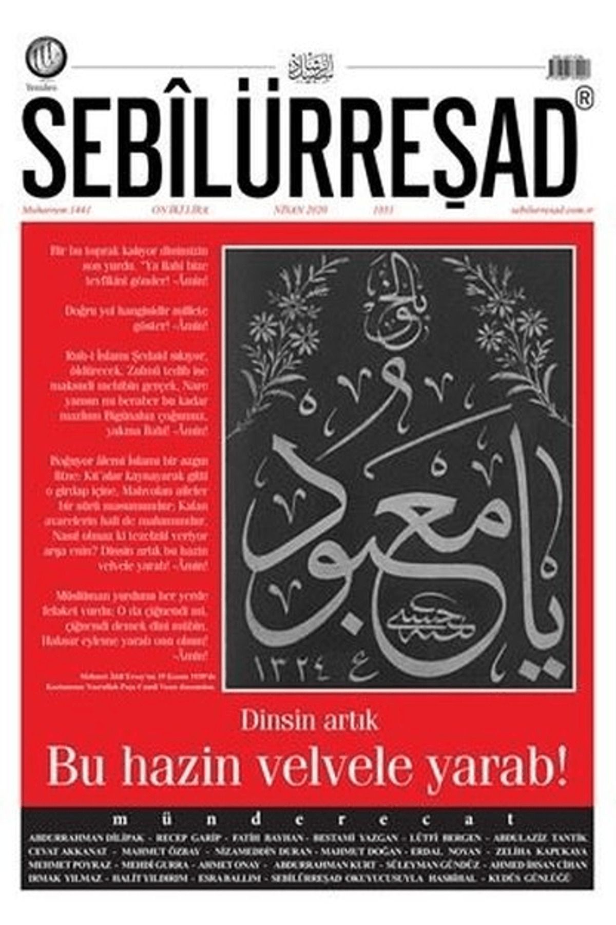 Sebilürreşad Yayınevi Sebilürreşad Dergisi Sayı: 1051 Nisan 2020