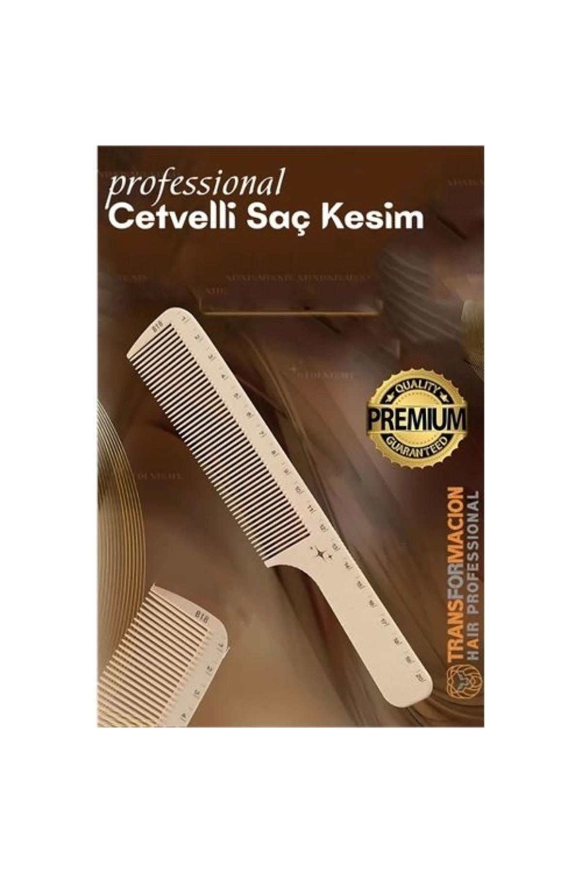 No8 Home Cetvelli Saç Kesim Tarağı - Berber Kuaför Saç Kesim Tarağı Profesyonel