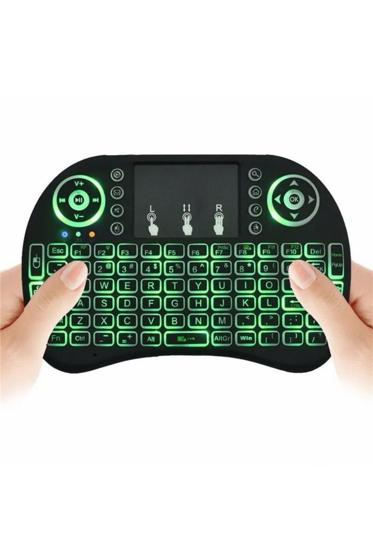 TECHSTAR-® I8 Rgb Play Wireless Illuminated Keyboard, Air Mouse, With Touchpad, For Tv Box And Mini P 3