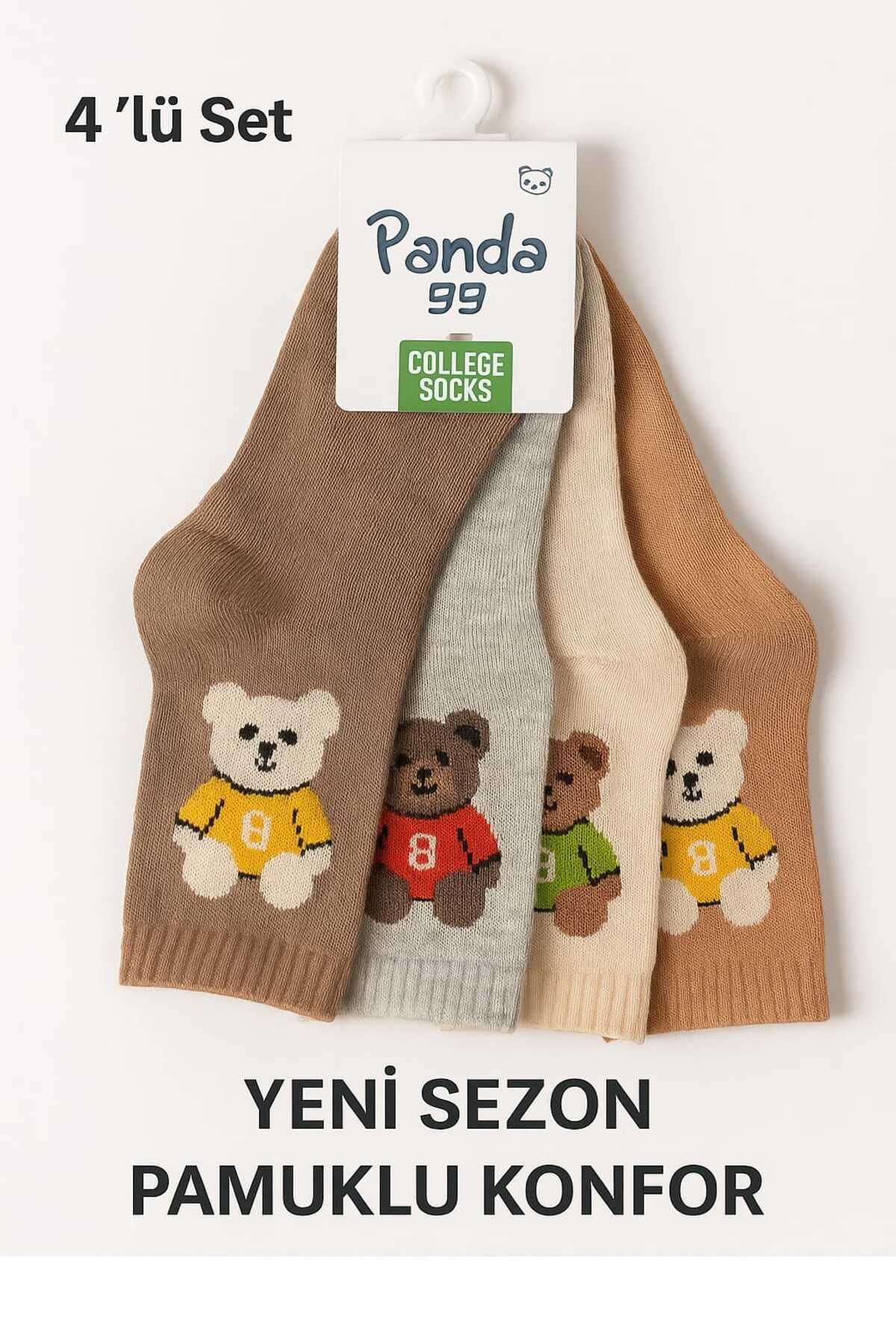 KAPAR ÇB ayıcık desenli kadın çorap 4lü