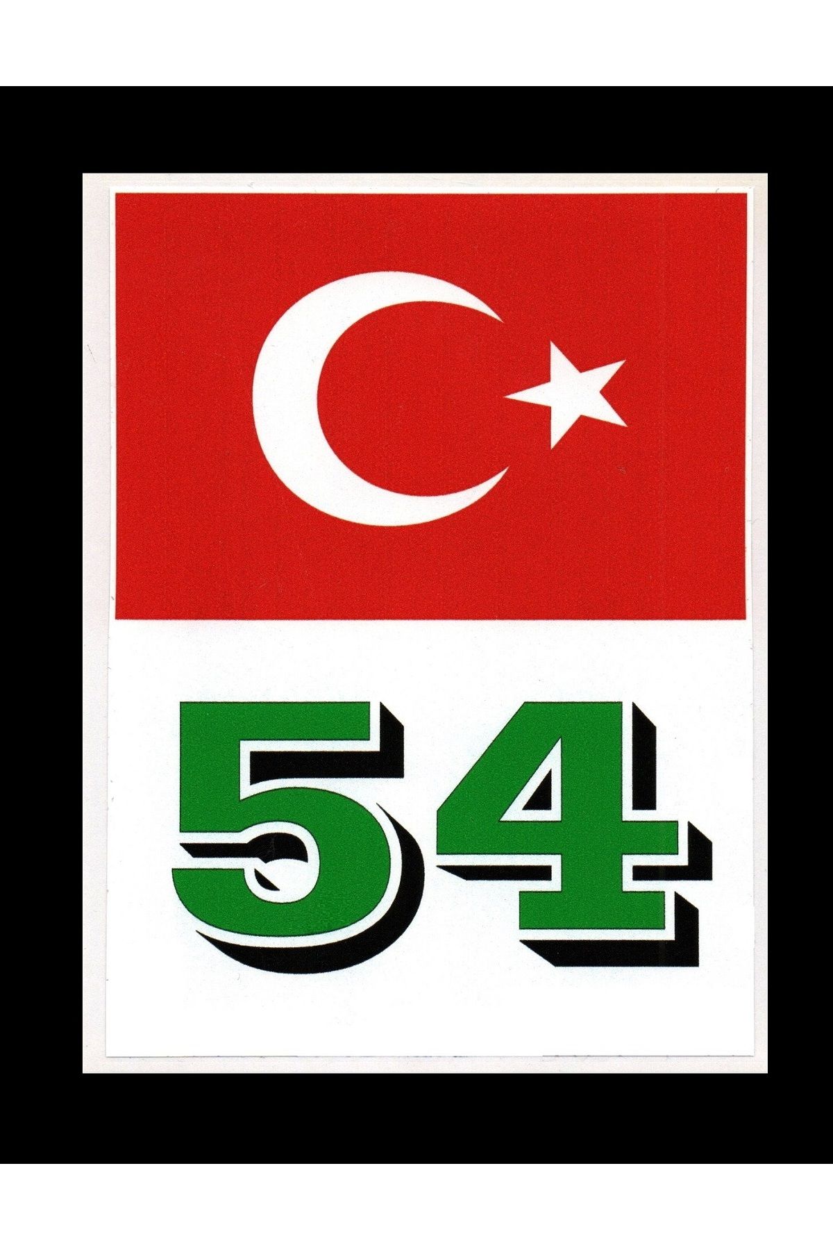 BsElektronik Türkiye Bayraklı Sakarya 54 Plaka Kodu Ön Cam Sticker