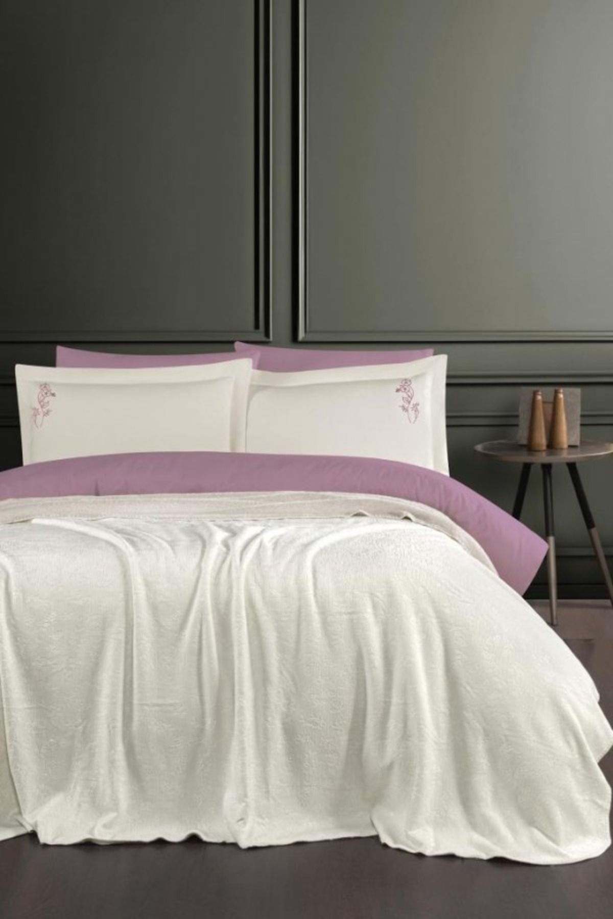 seramia home Altınbaşak Dream Battaniyeli Nevresim Takımı Çift Kişilik Talia İvory