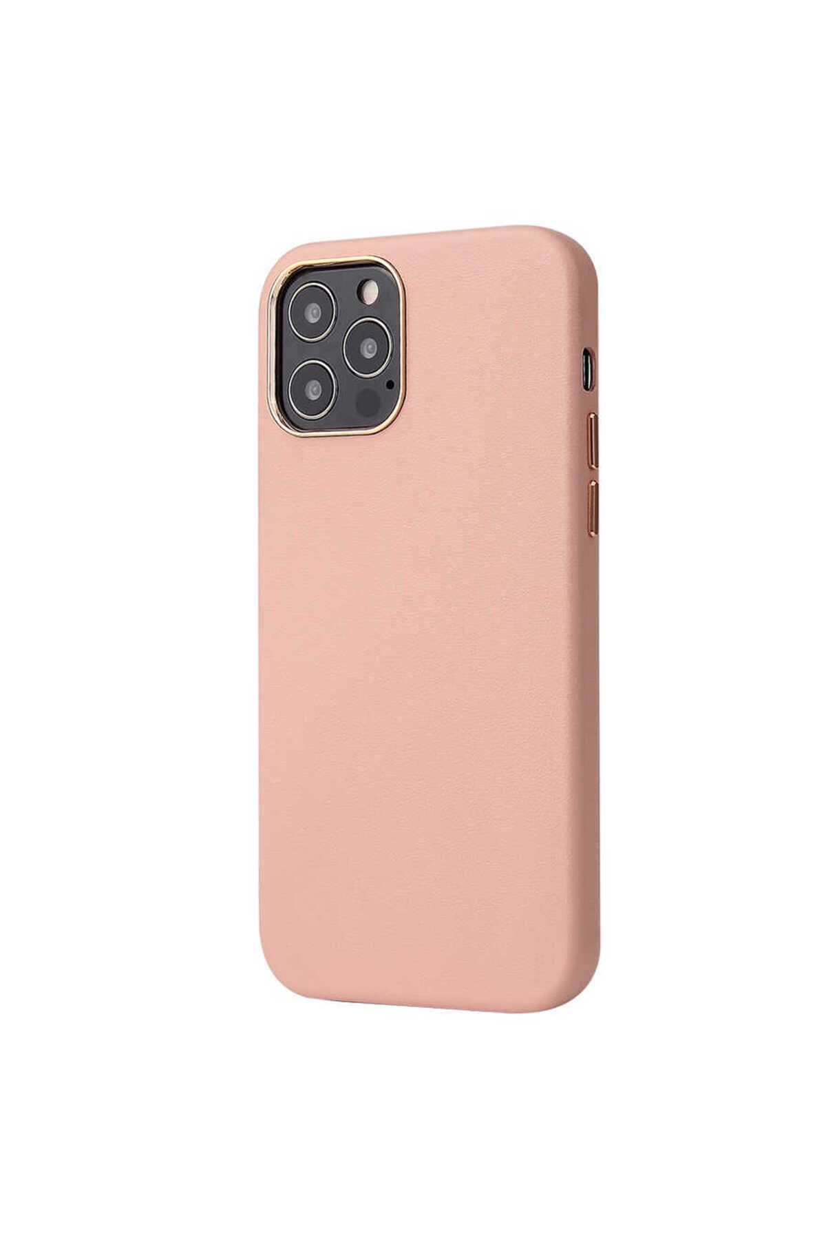 halkhouse İphone 12 Pro Max Kılıf Deri Görünümlü İz Yapmaz Slim Fit Şık Lüks Eyzi Kapak