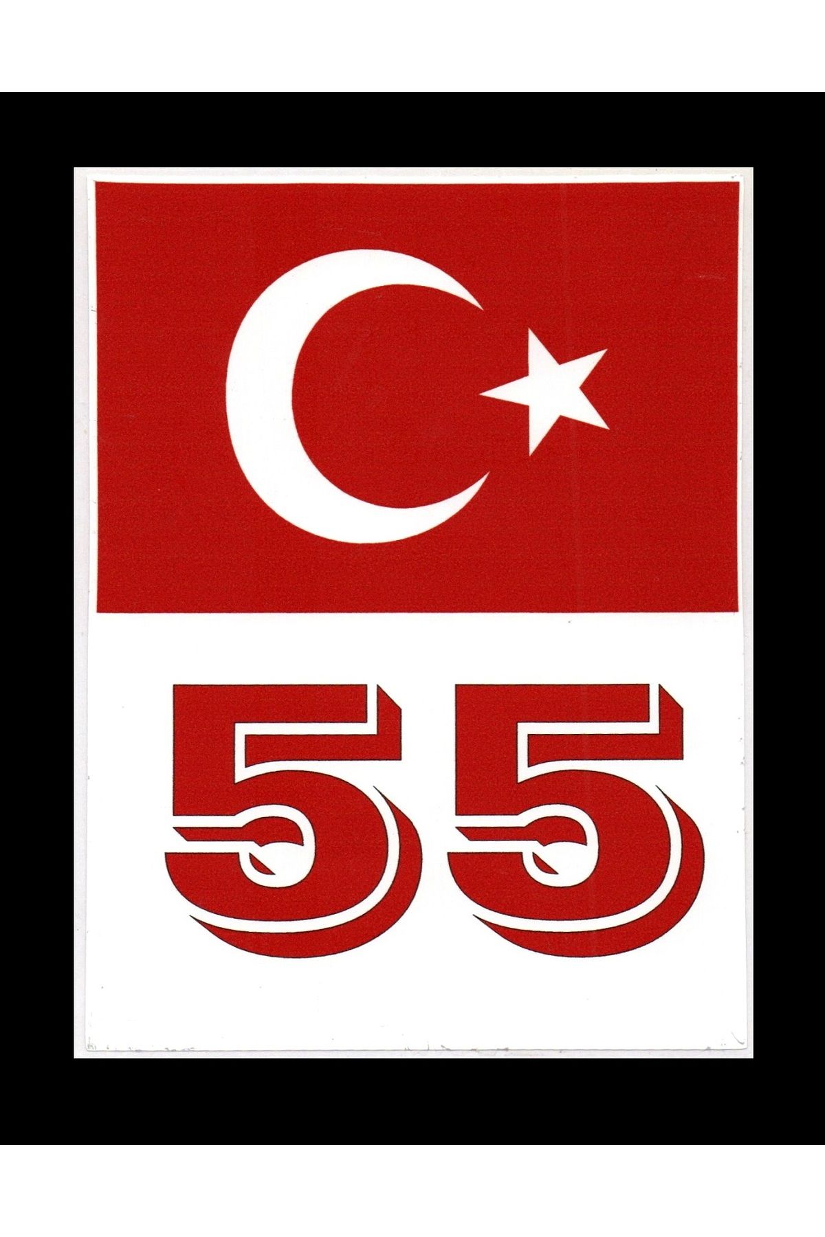 BsElektronik Türkiye Bayraklı Samsun 55 Plaka Kodu Ön Cam Sticker