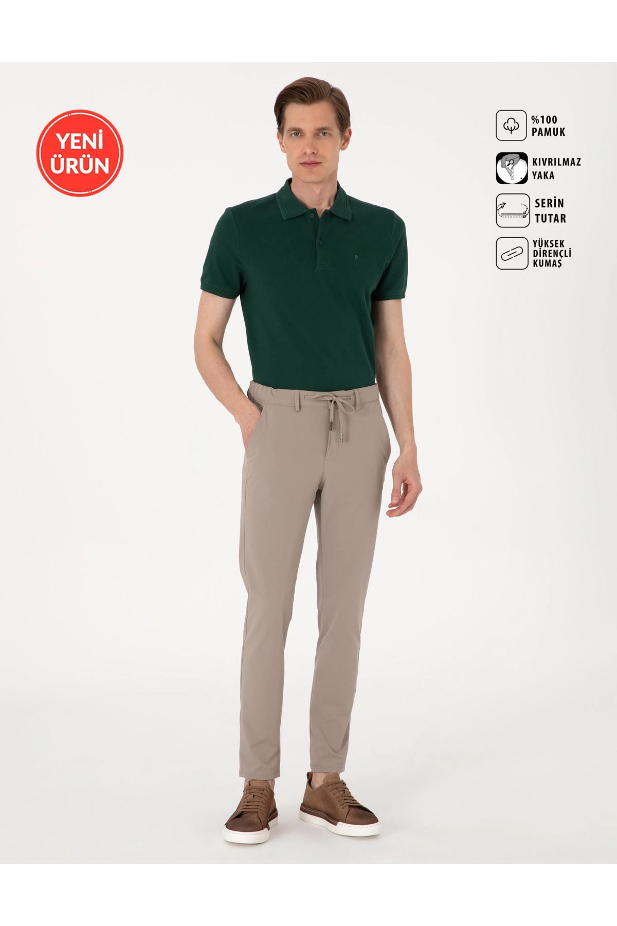Pierre Cardin Koyu Yeşil Slim Fit %100 Pamuk Polo Yaka T-Shirt